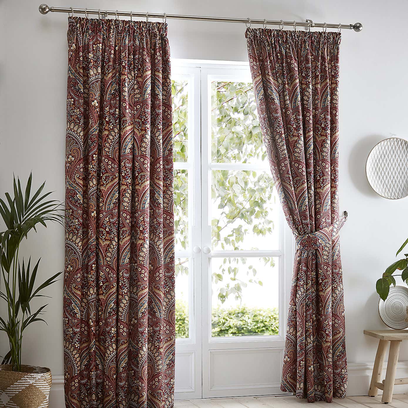 Palais Multicoloured Pencil Pleat Curtain 66cm x 72cm
