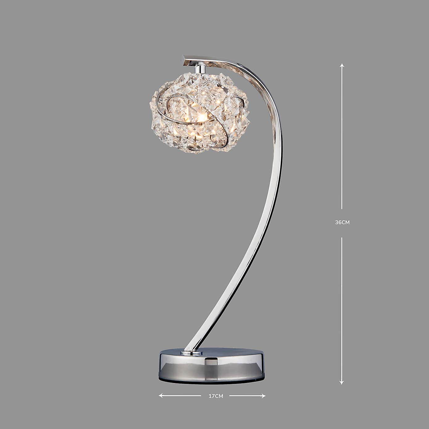 Cecilie Chrome and Glass Table Lamp