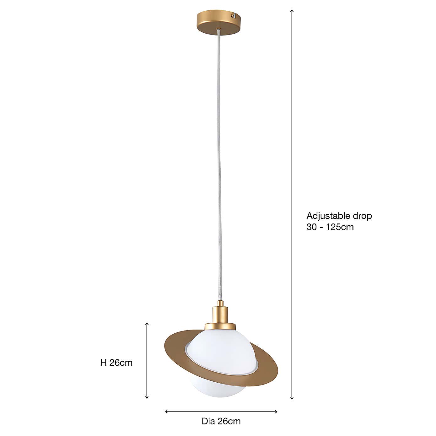 Saturn 1 Light Pendant Ceiling Fitting
