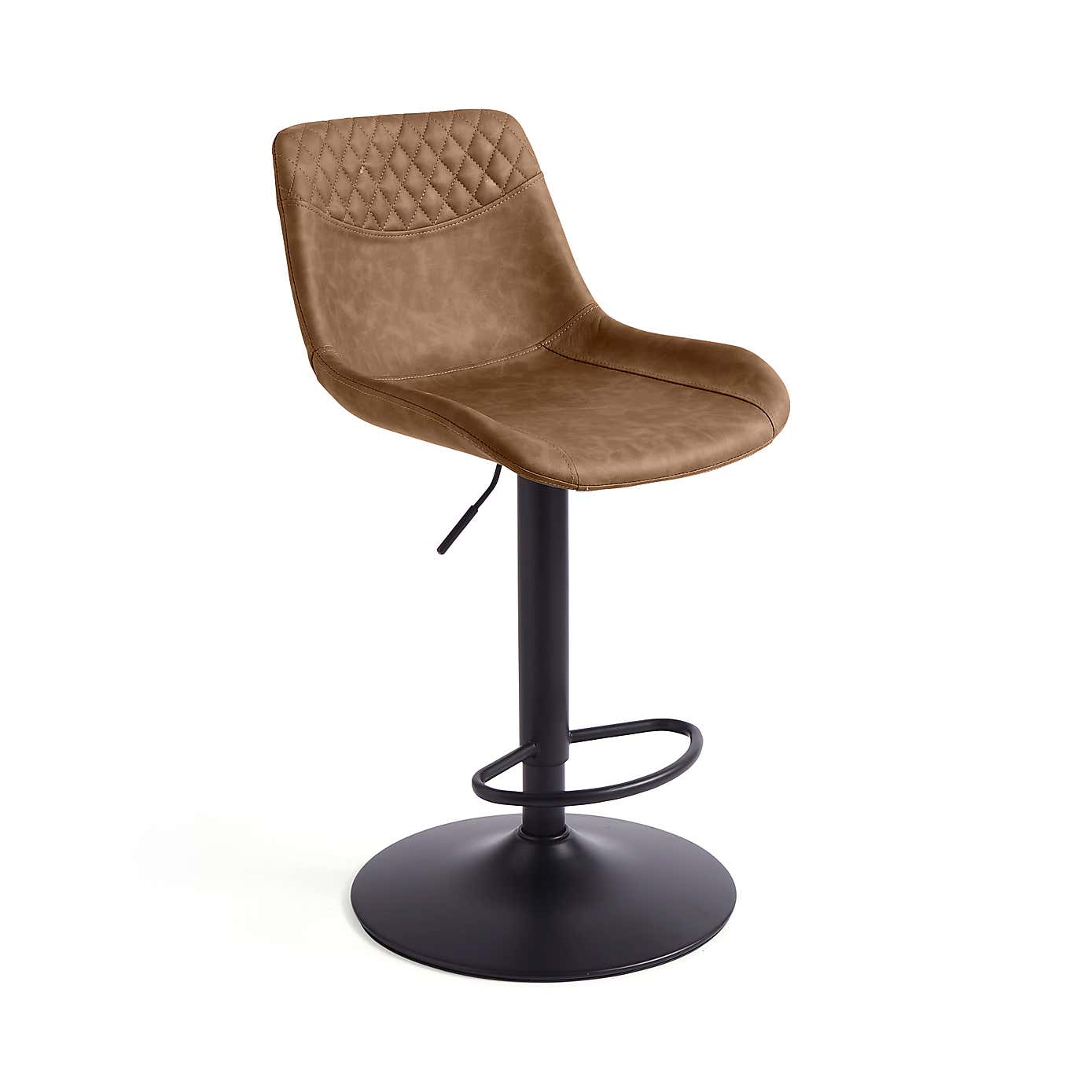 Walden Height Adjustable Bar Stool, Faux Leather