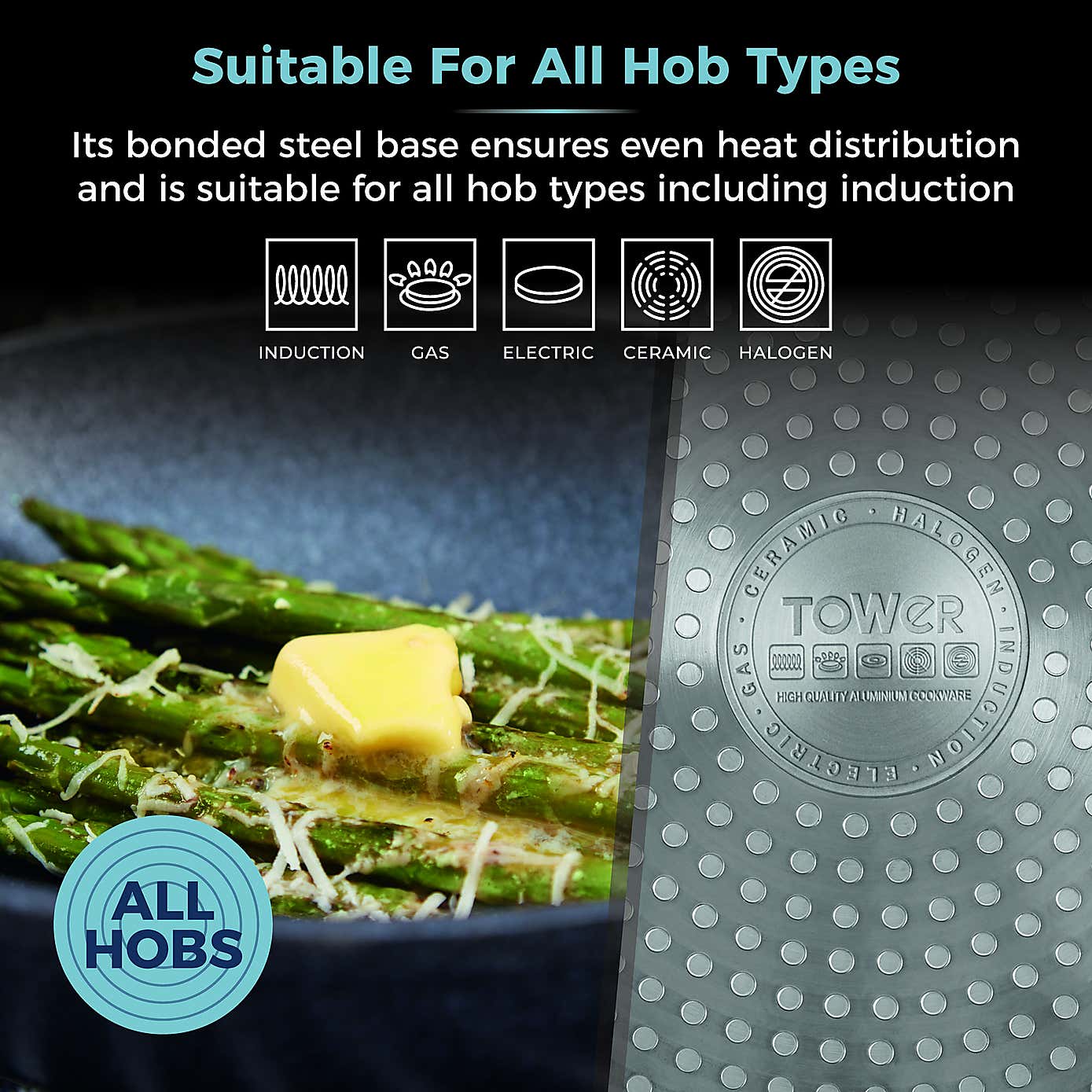 TruStone Non-Stick Aluminium Violet Black Frying Pan, 20cm