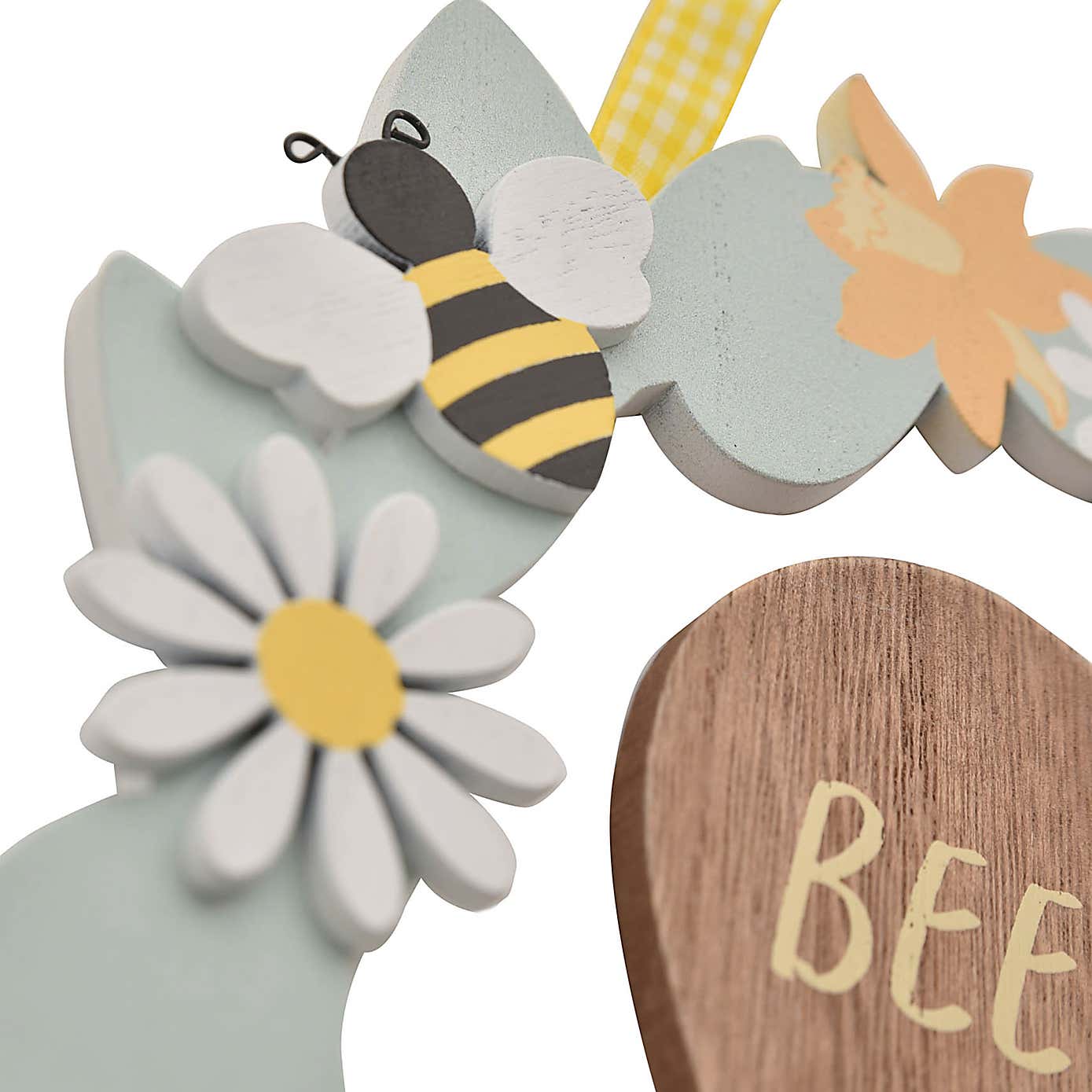 The Cottage Garden Bee Happy Hanging Wreath Plaque