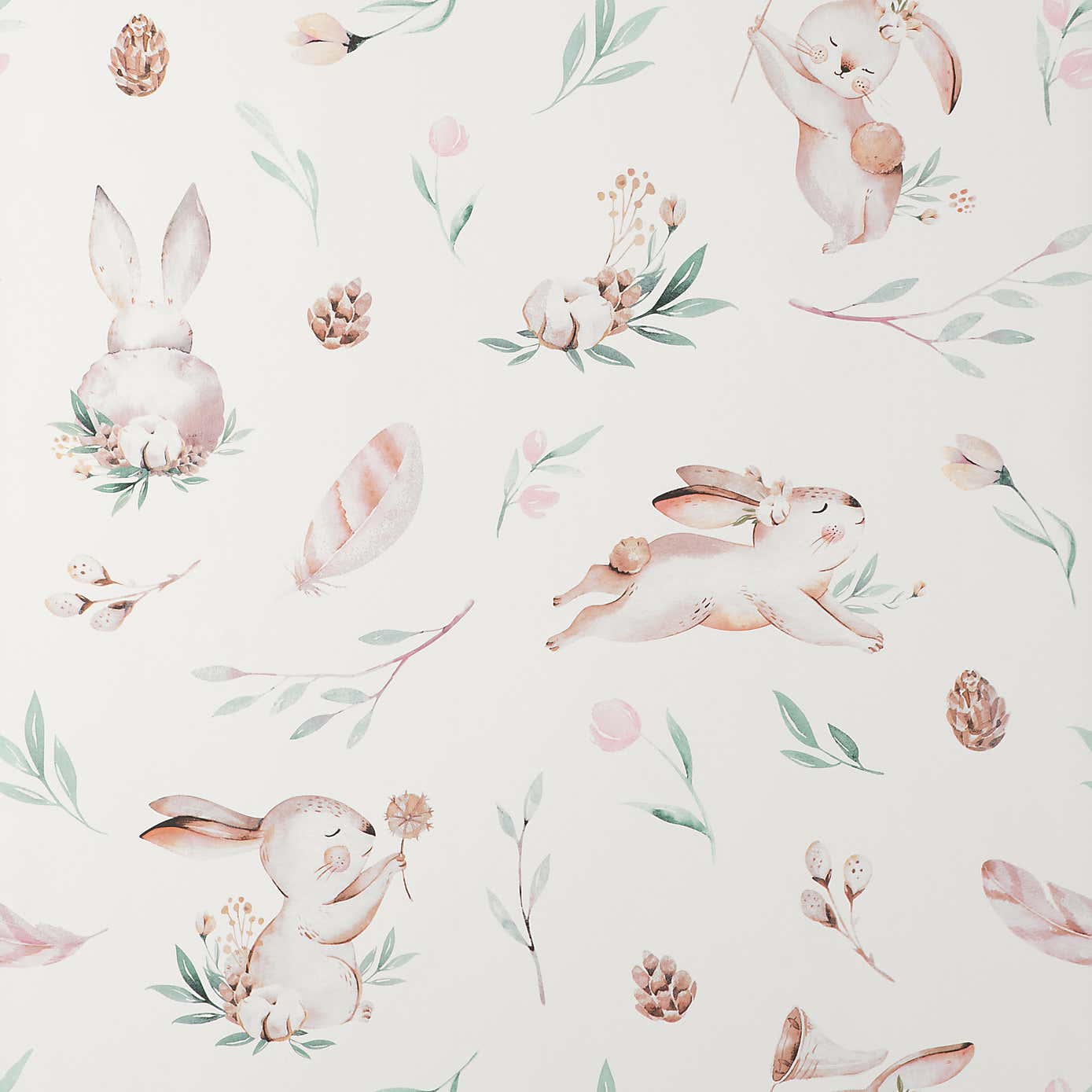 Watercolour Bunnies Wallpaper