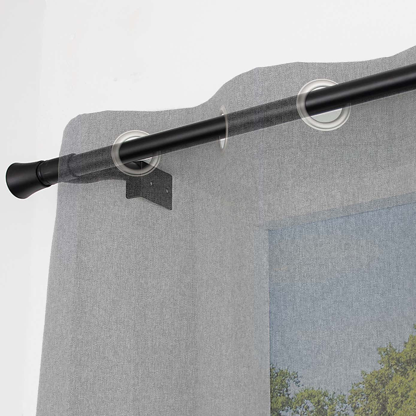 Trumpet No Drills Extendable Eyelet Curtain Pole