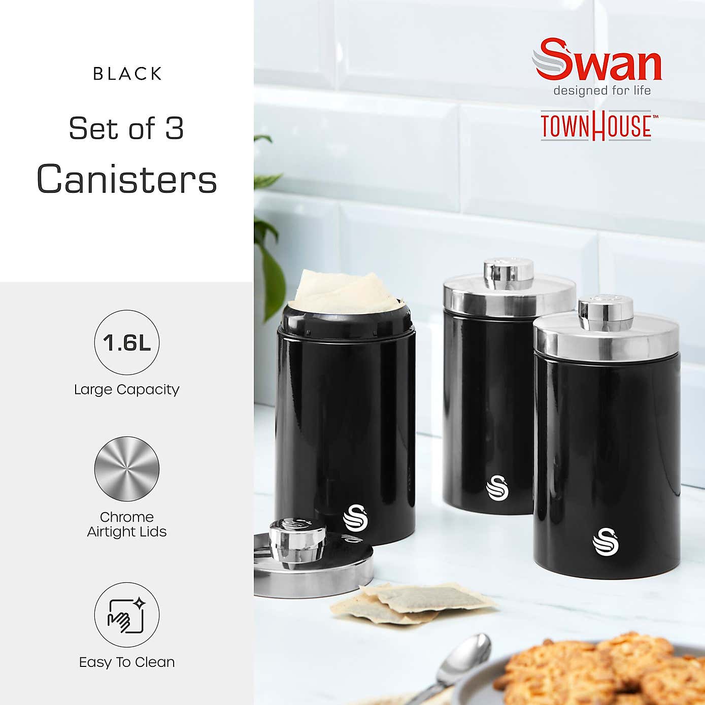 Swan Townhouse Set of 3 Canisters