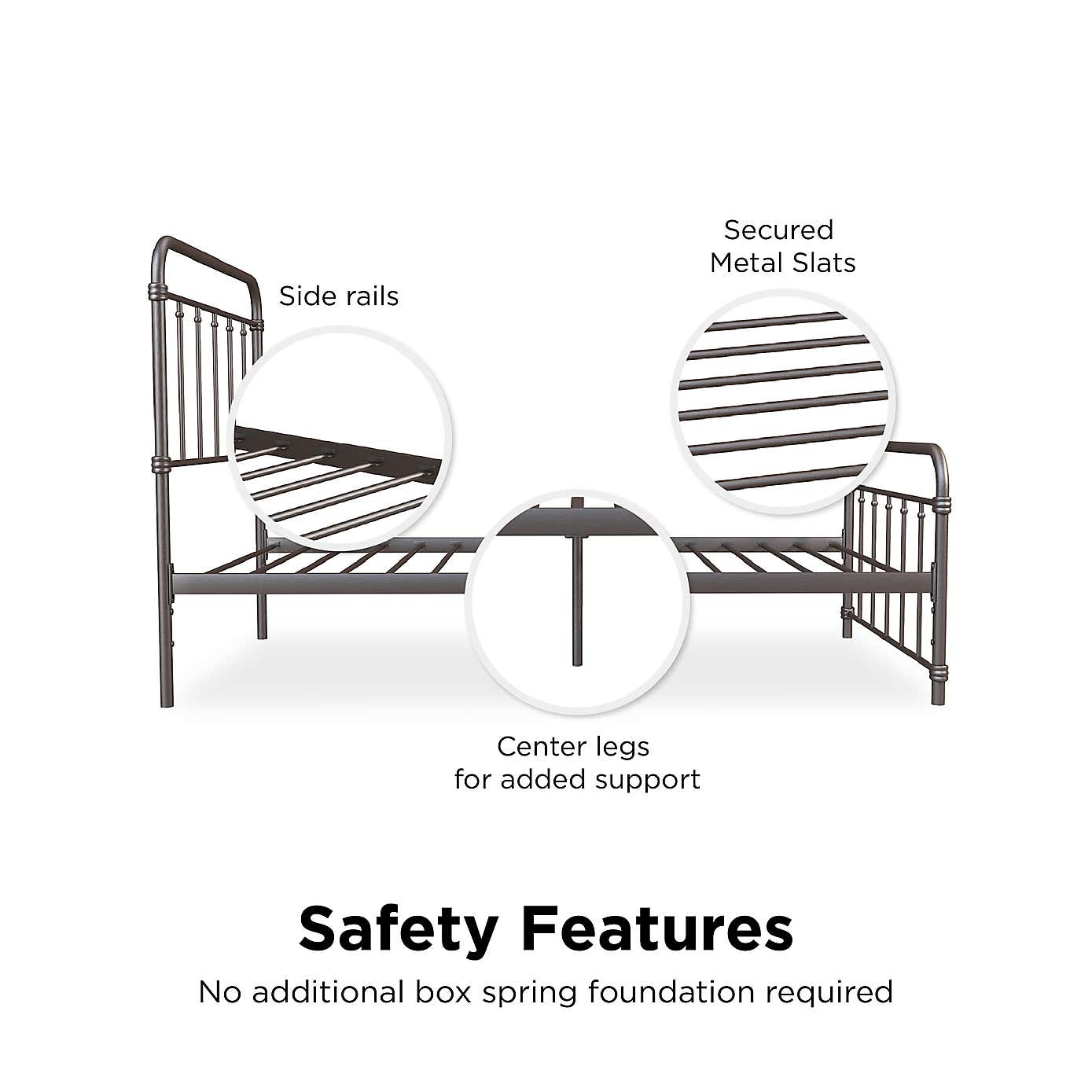 Dorel Home Wallace Metal Bed