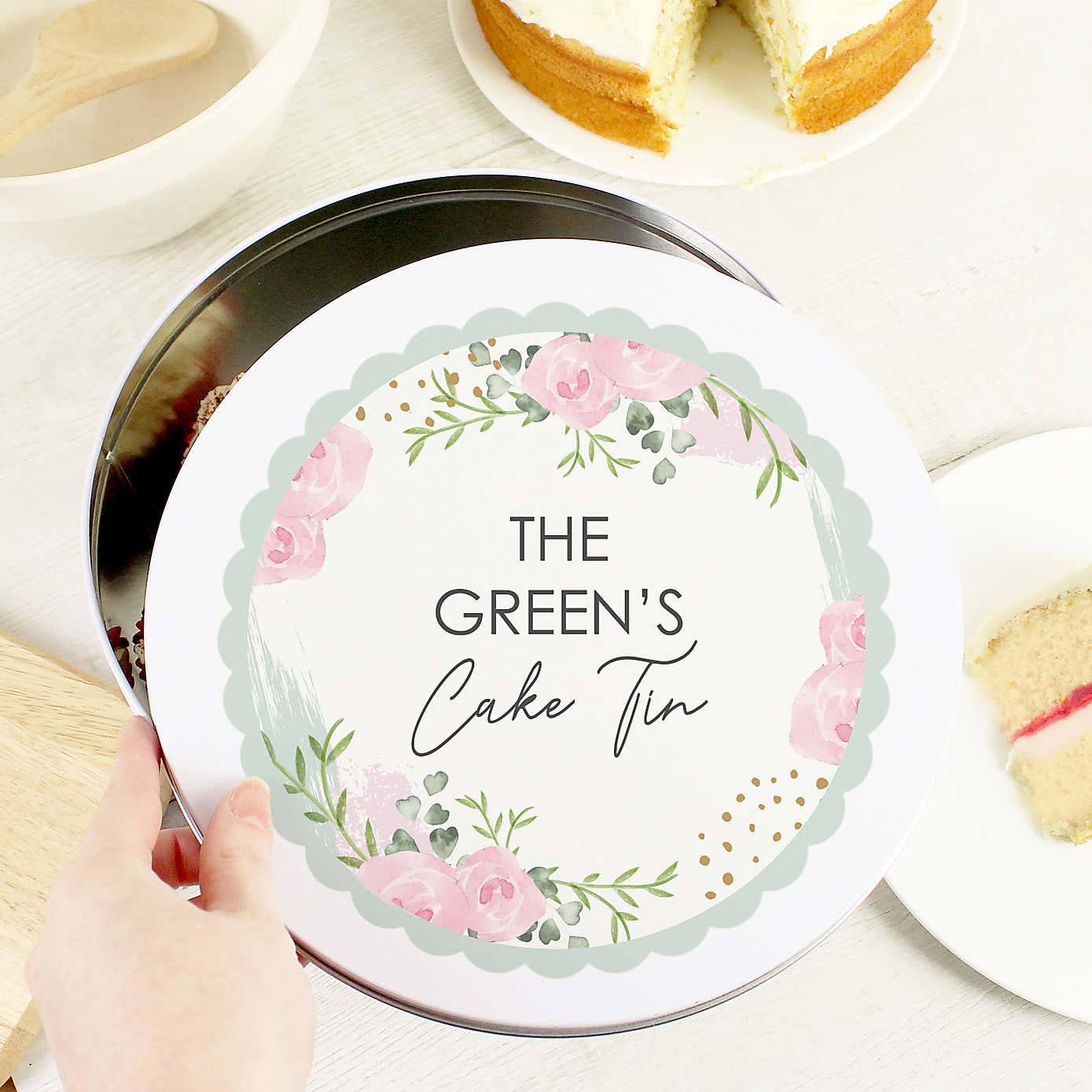 Personalised Rose Cake Tin