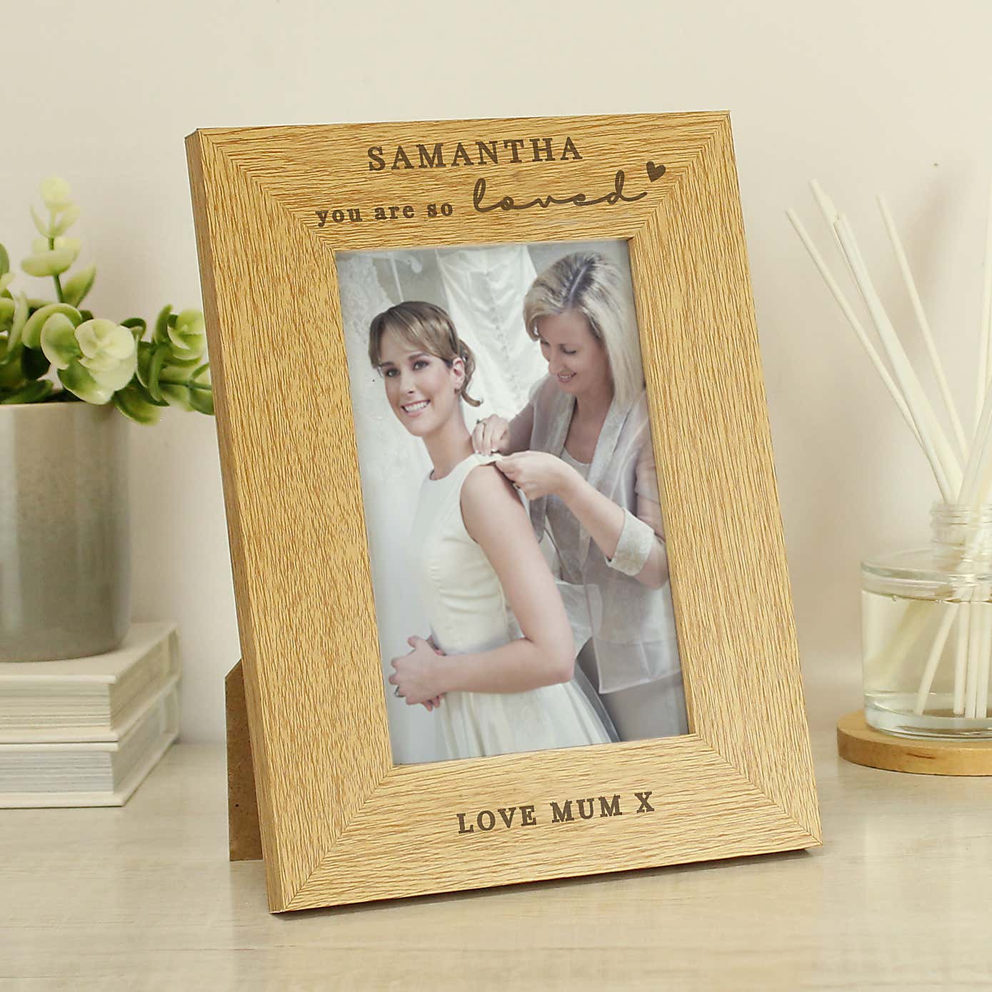 Personalised You Are So Loved Oak Finish Photo Frame