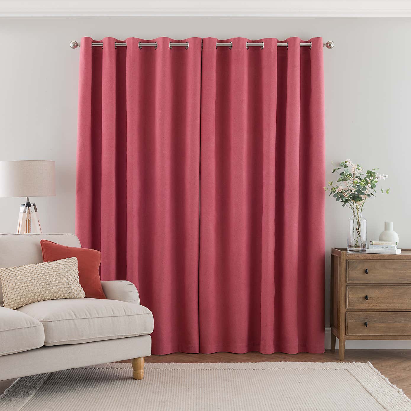 Luna Brushed Blackout Eyelet Curtains