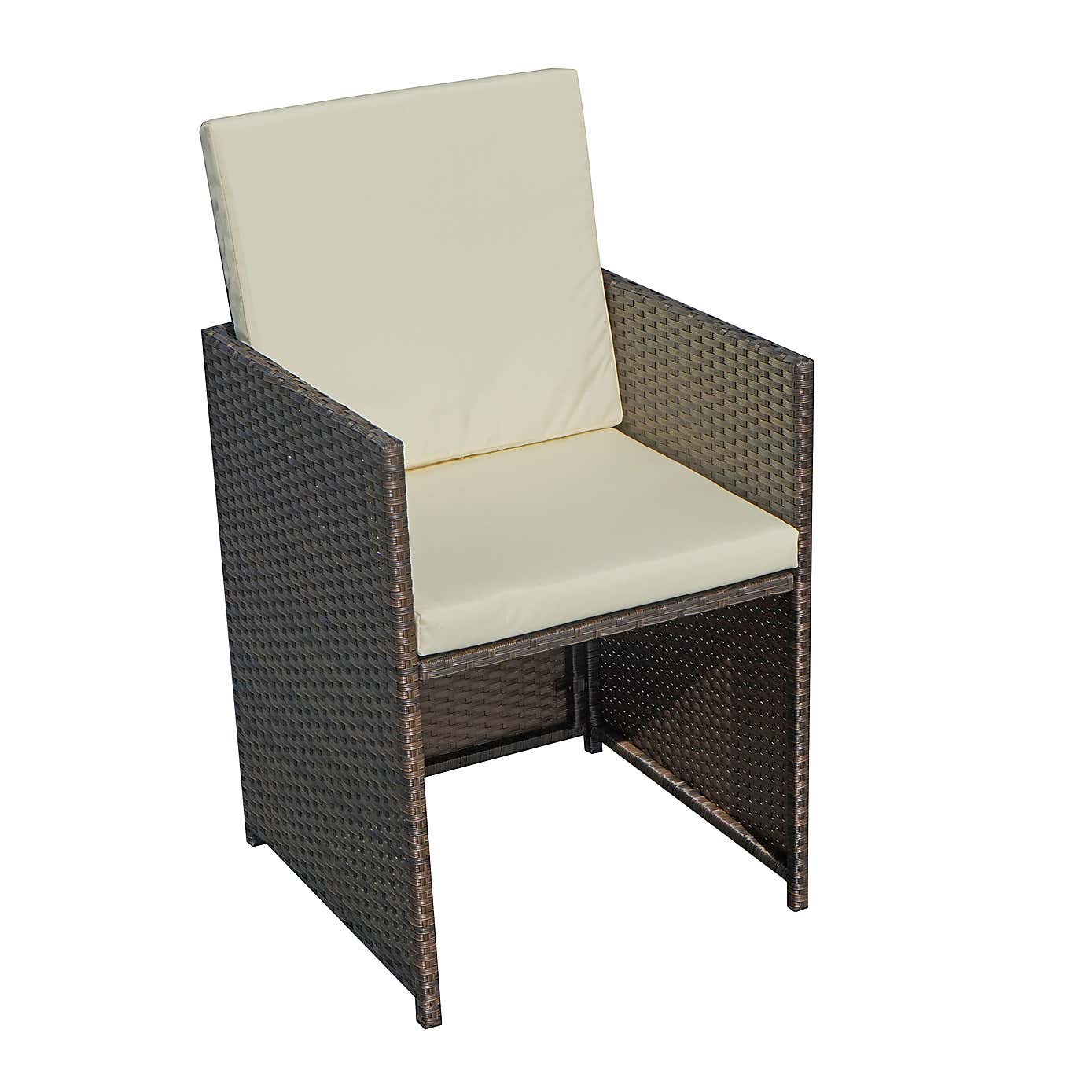 Cannes 8 Seater Brown Cube Set