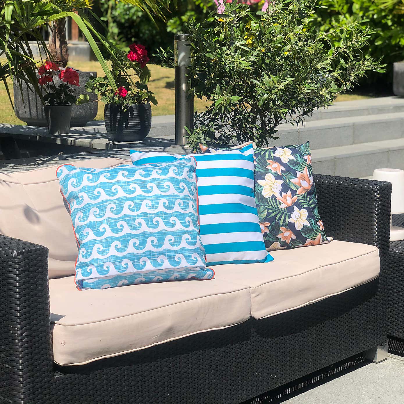Aruba Blue Water Resistant Outdoor Cushion