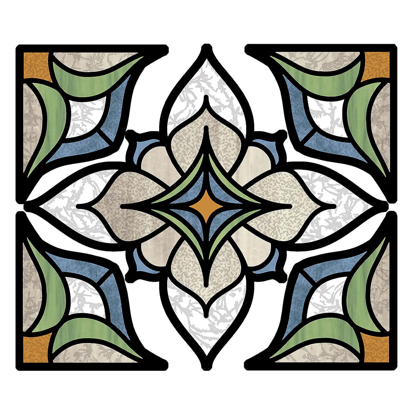 Blue Alden Static Stained Glass Decal
