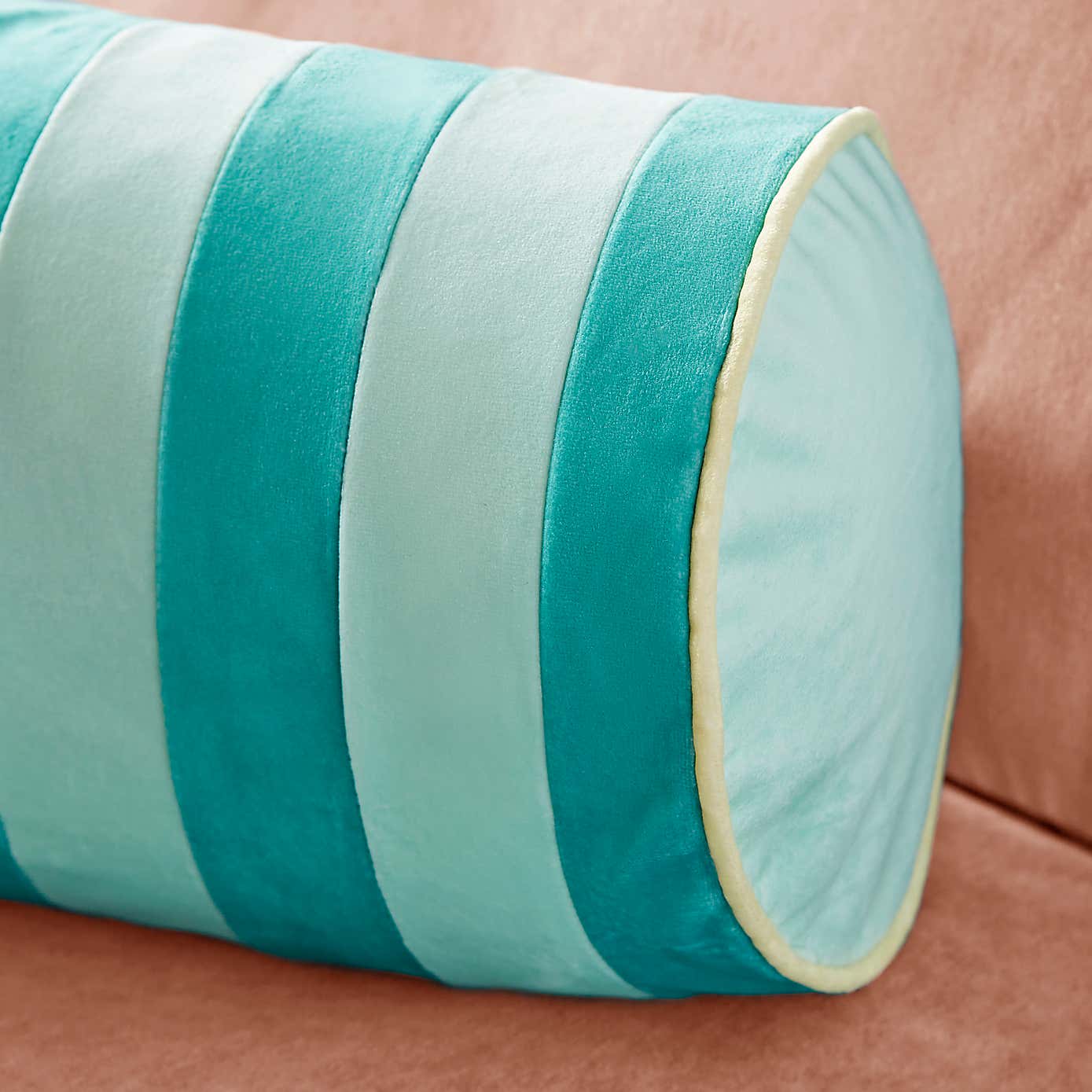 Striped Velvet Bolster Cushion