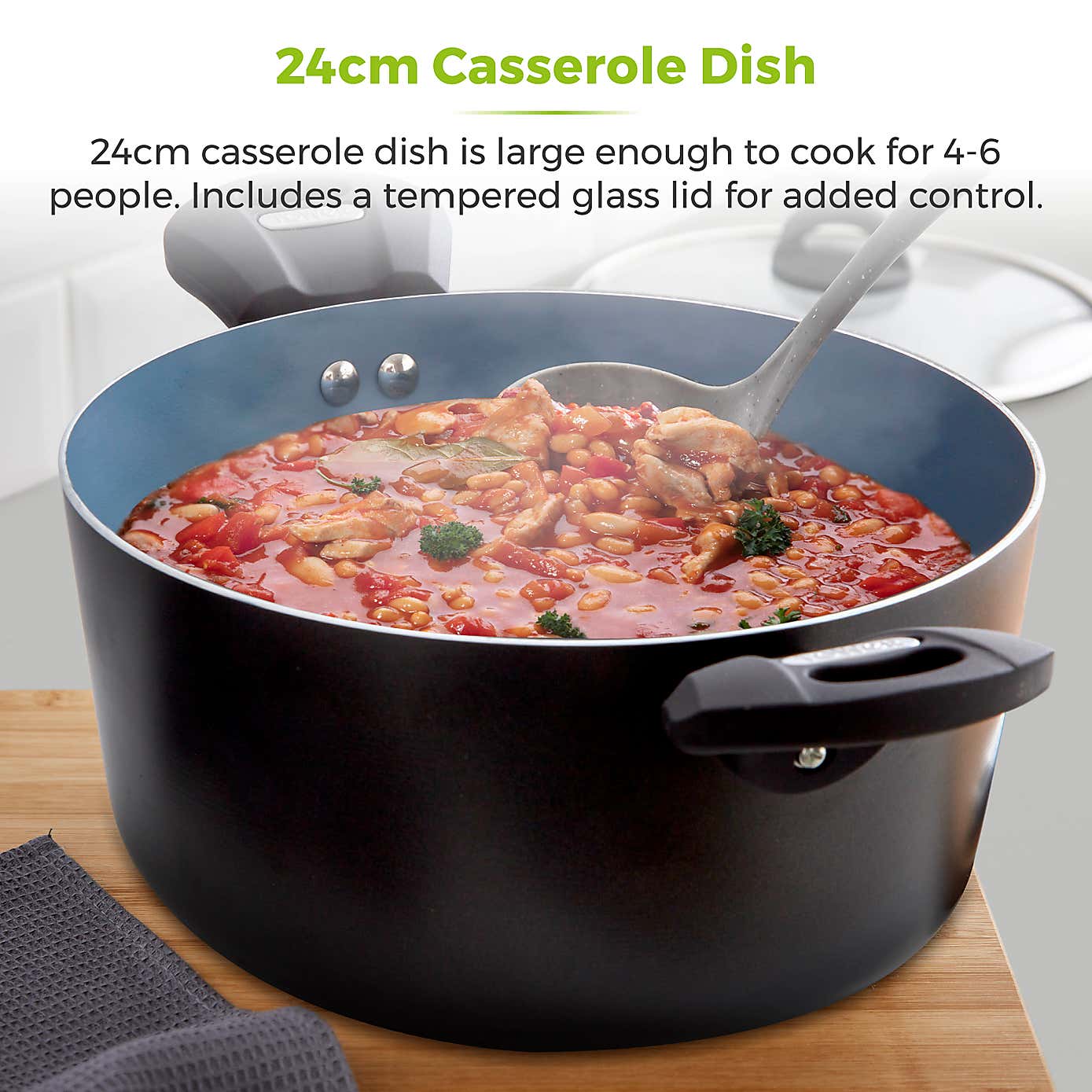 Tower Cerasure Non-Stick Aluminium Casserole Dish, 24cm