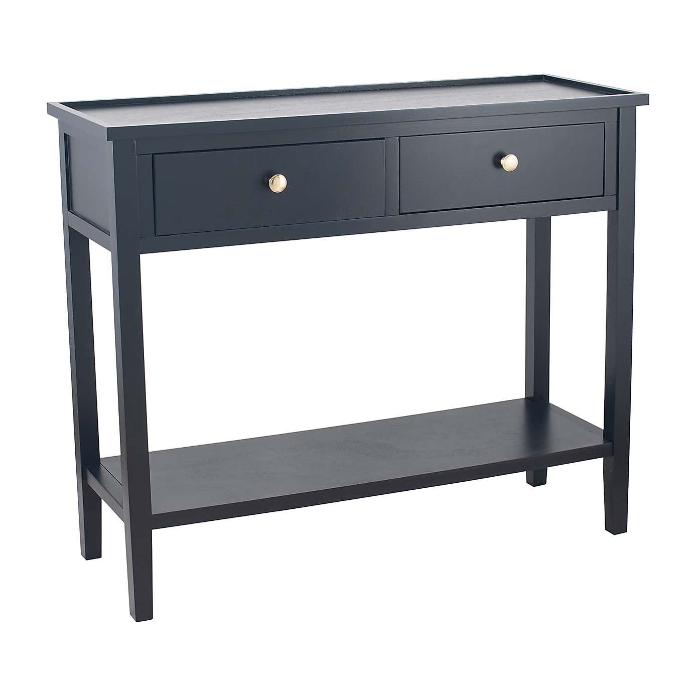 Pacific Chelmsford Console Table, Black Painted Pine