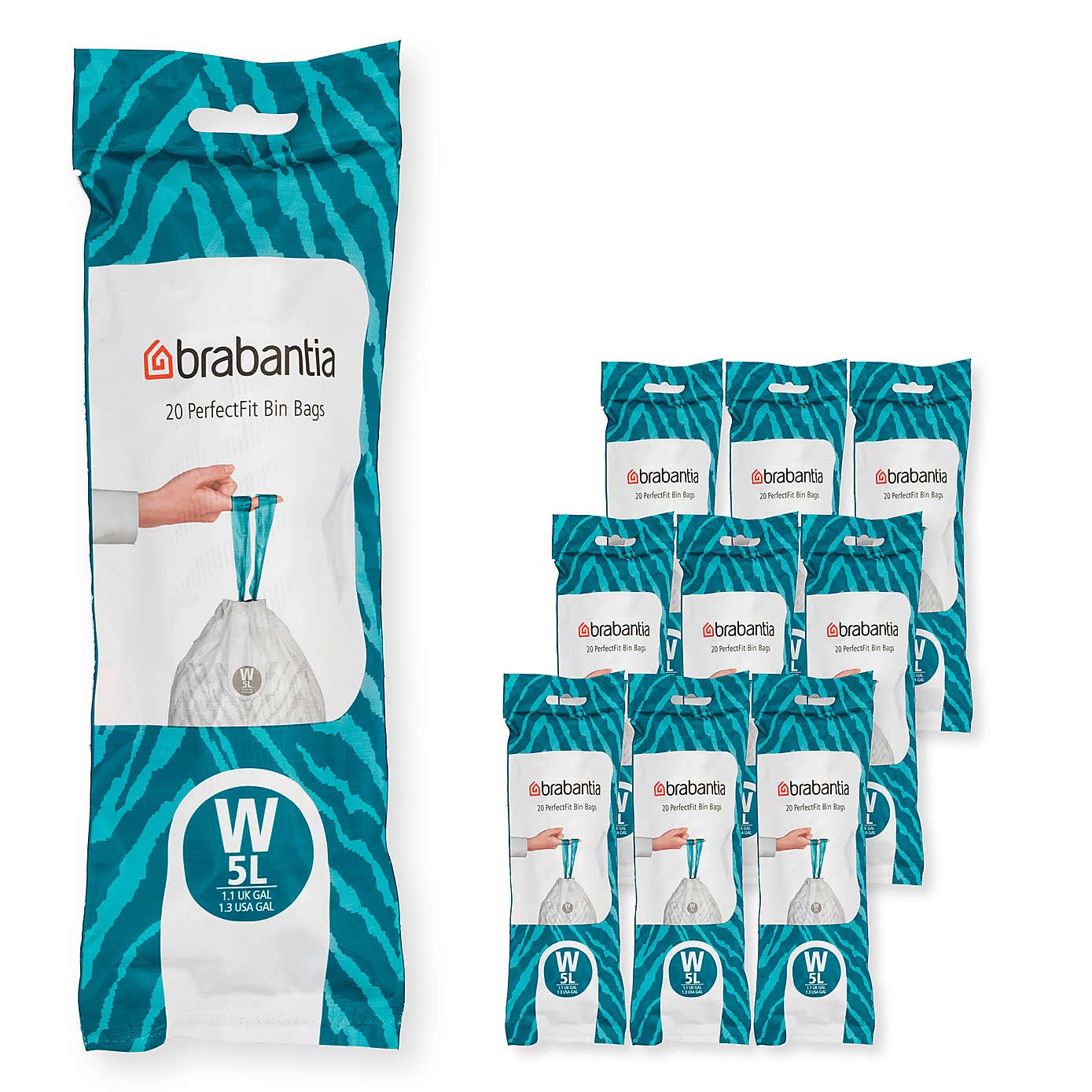 Brabantia Pack of 200 5L PerfectFit Code W Bin Bags