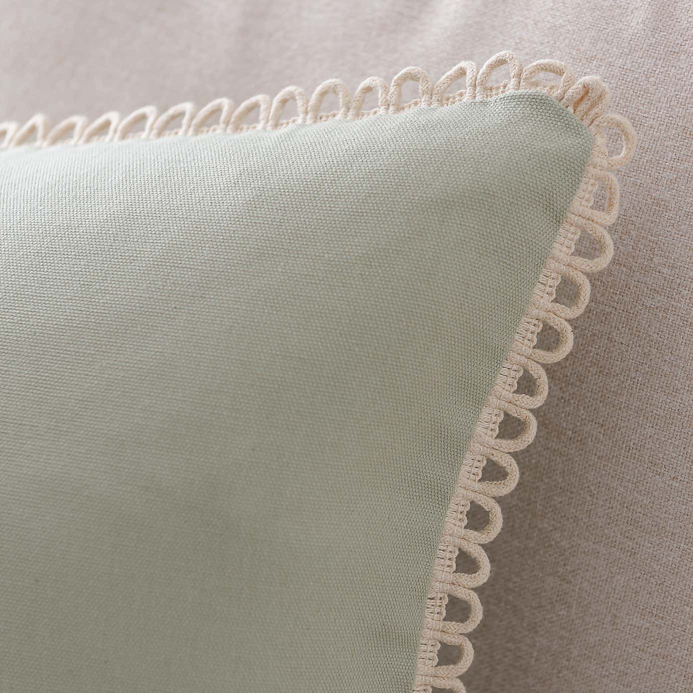 Scalloped Edge Cotton Square Cushion Cover