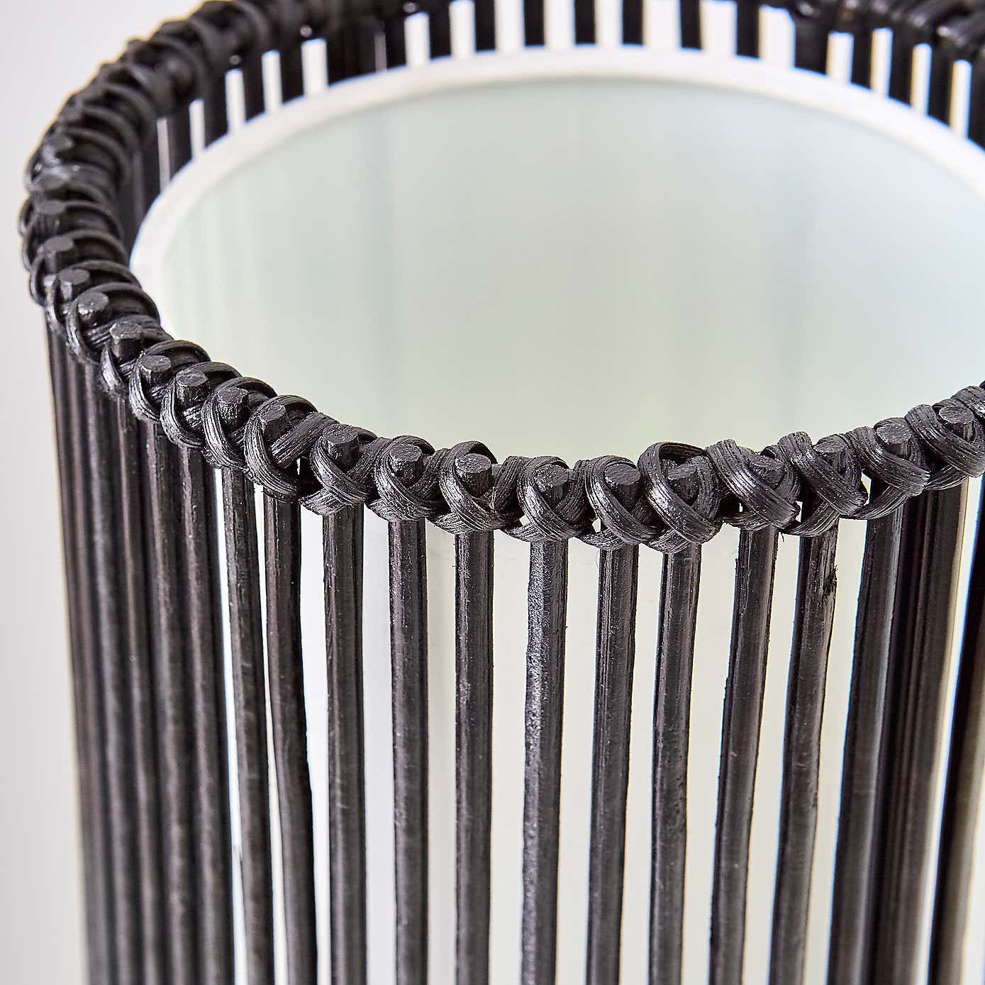 Alec Rattan Black Floor Lamp