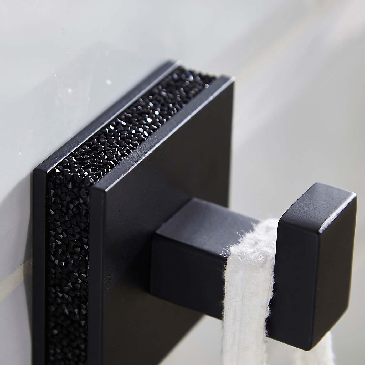 Sparkle Black Square Towel Hook