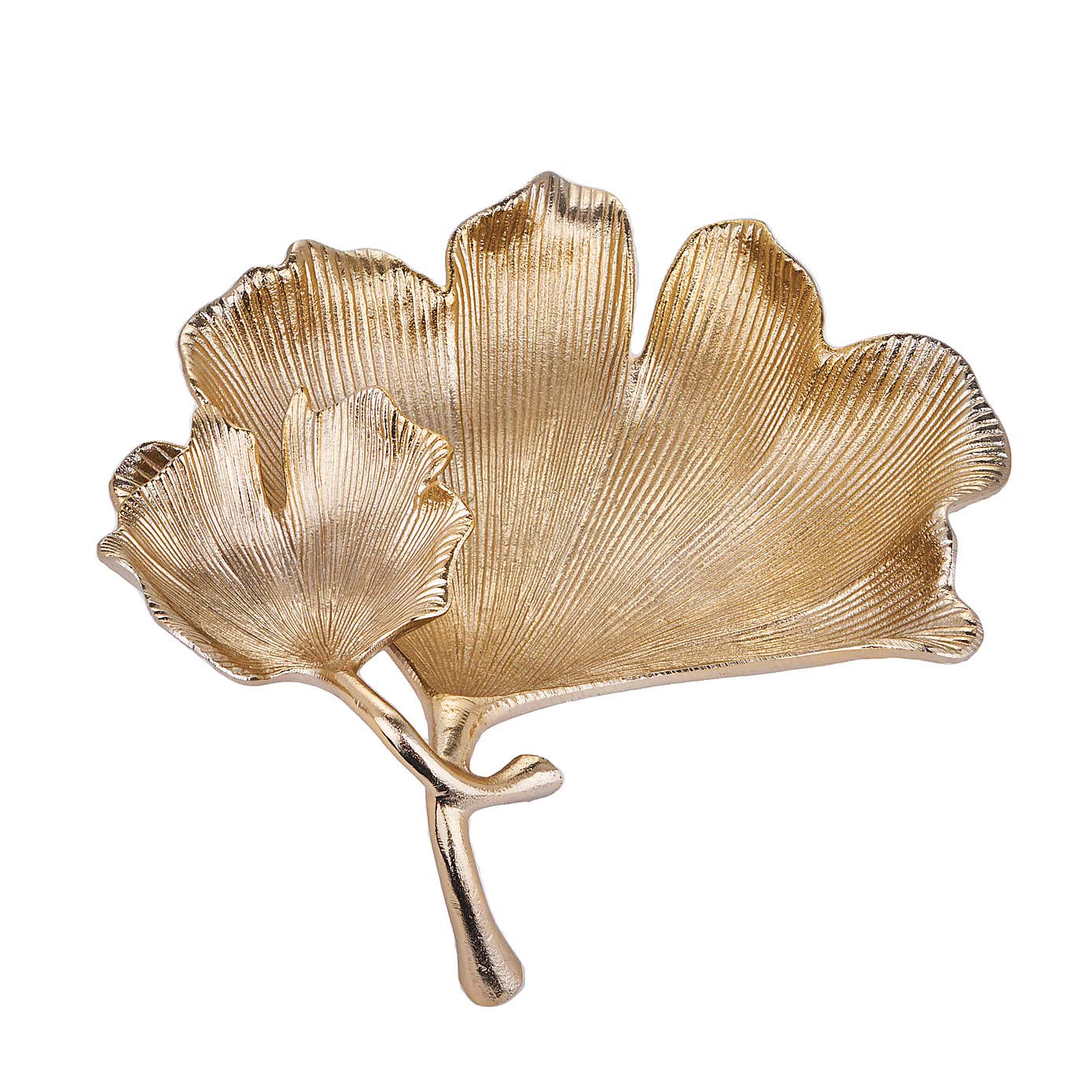 Dual Gingko Leaf Metal Bowl