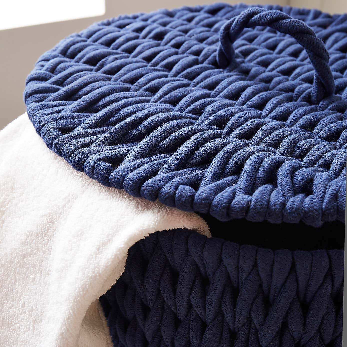 Cable Knit Laundry Basket
