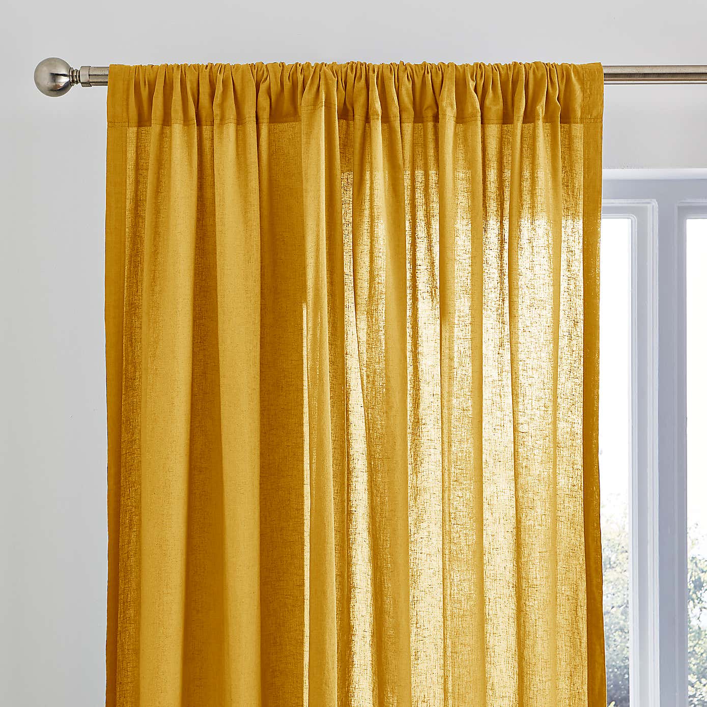 Cotton Linen Slot Top Voile Curtains