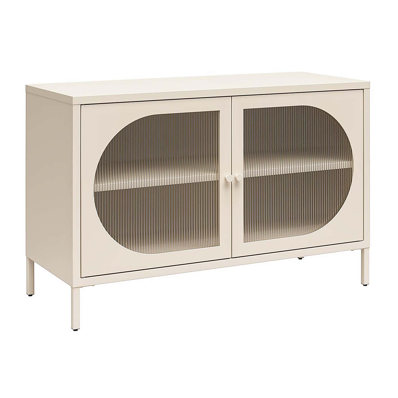 Luna Low Fluted Sideboard, Glass