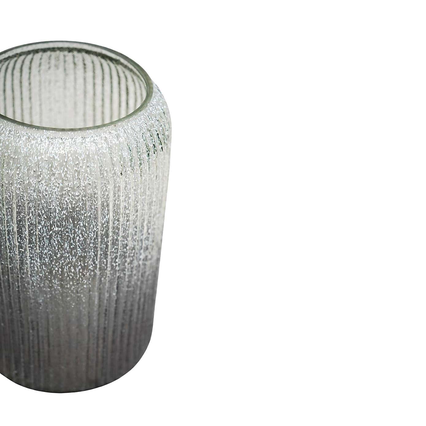 Verre Ribbed Tall Frosted Glass Vase