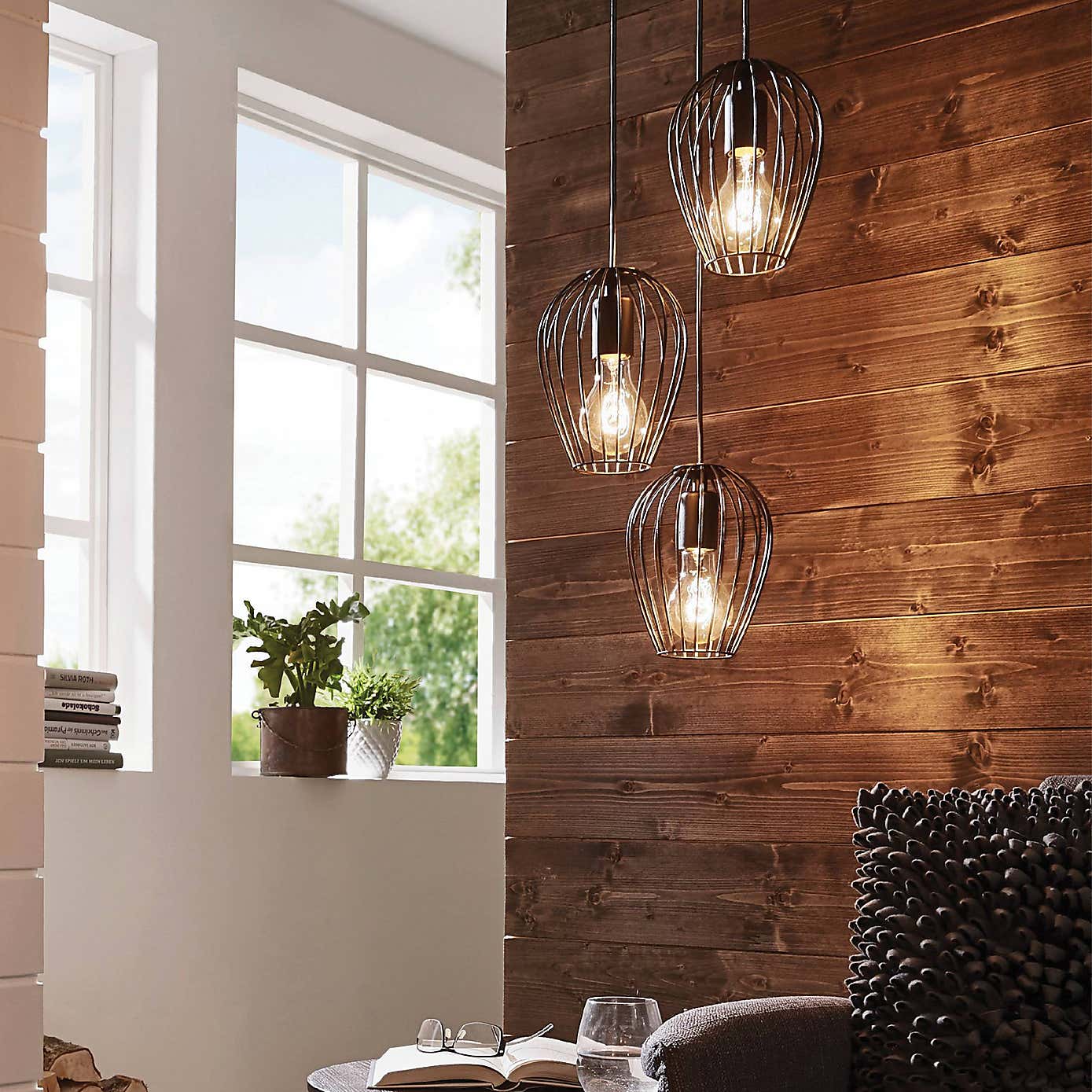 EGLO Newtown Vintage Caged Cluster Pendant Light