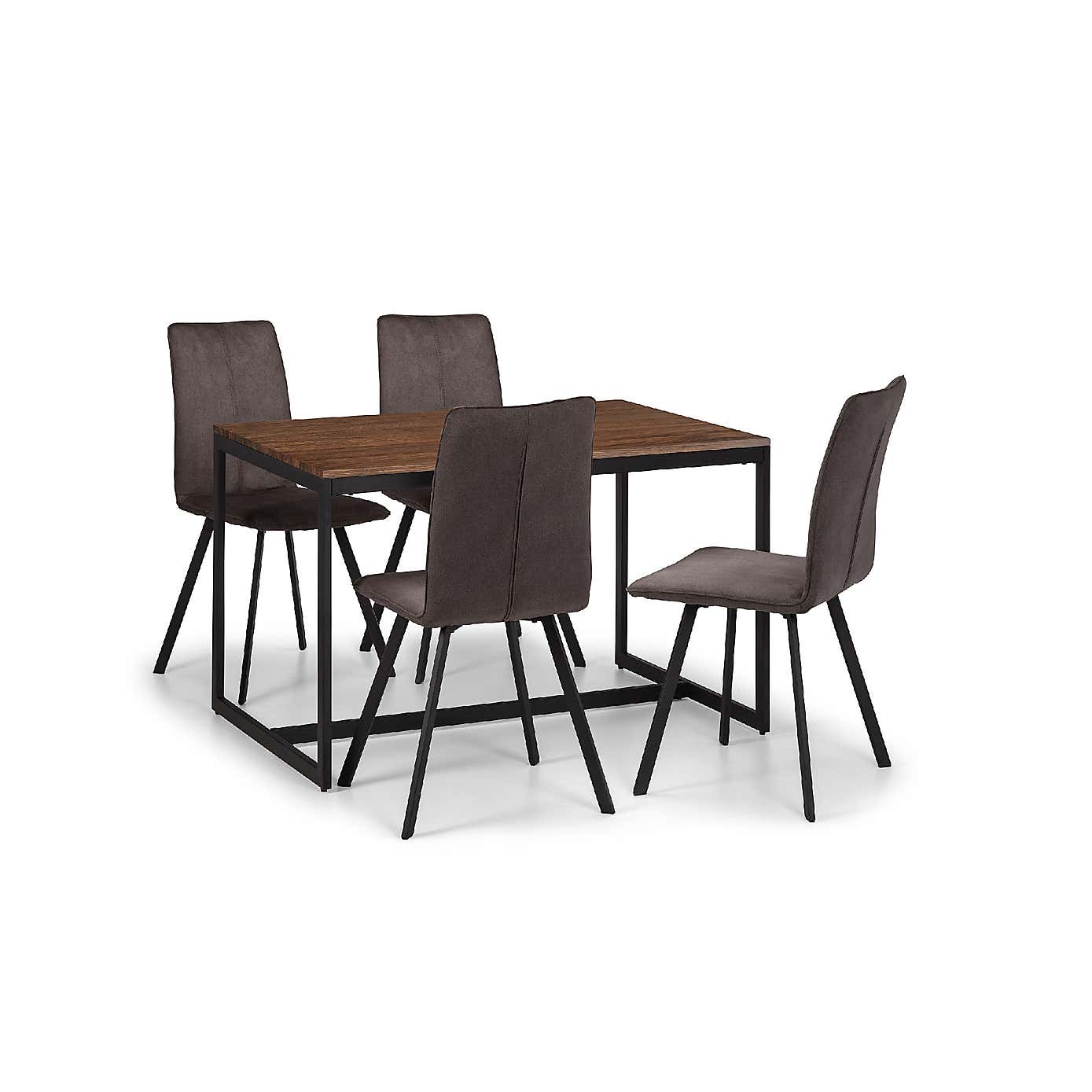 Tribeca Rectangular Walnut Dining Table with 4 Monroe Chairs