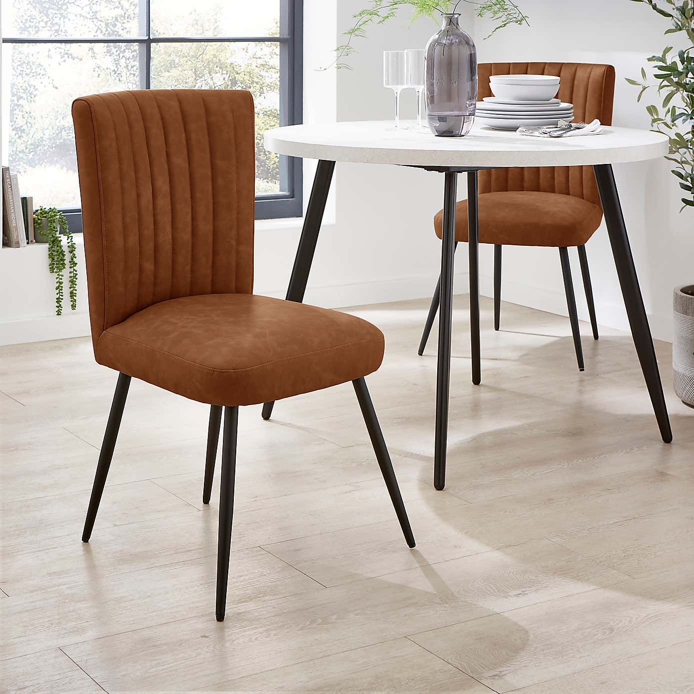 Taylor Dining Chair, Grey Faux Leather