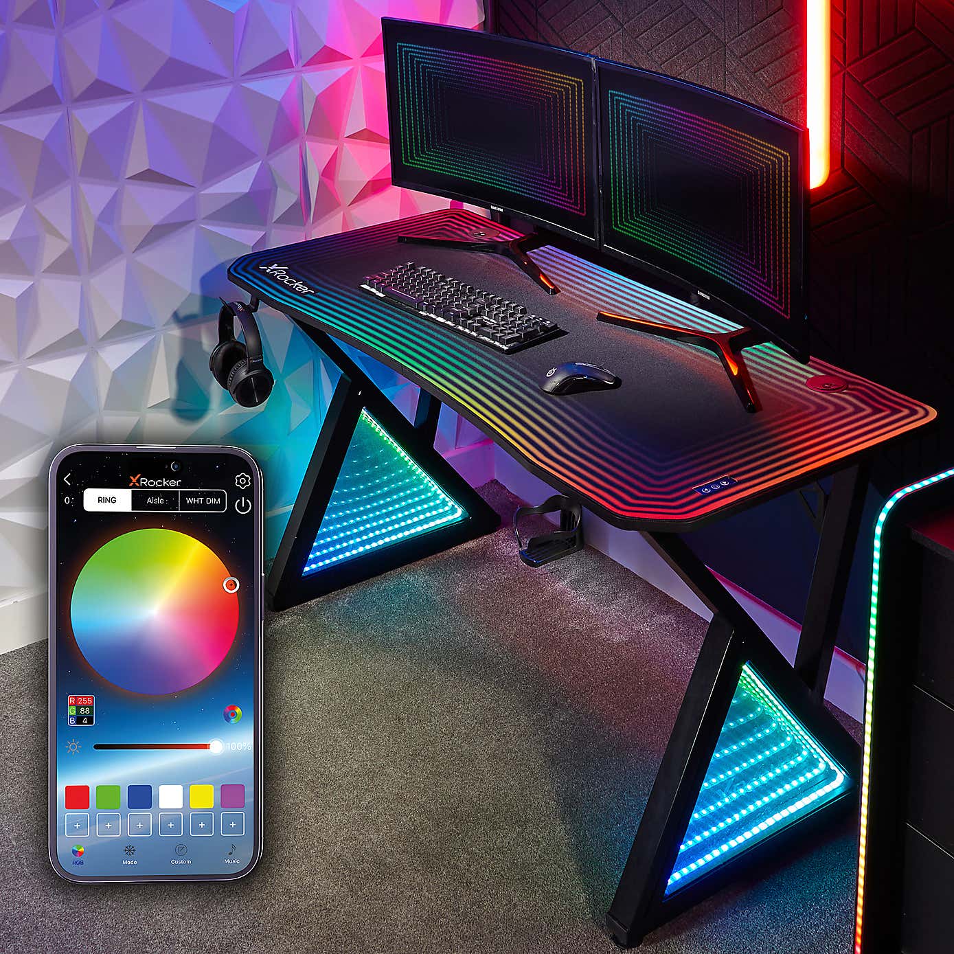 X Rocker Infinity LED Sync Gaming Desk