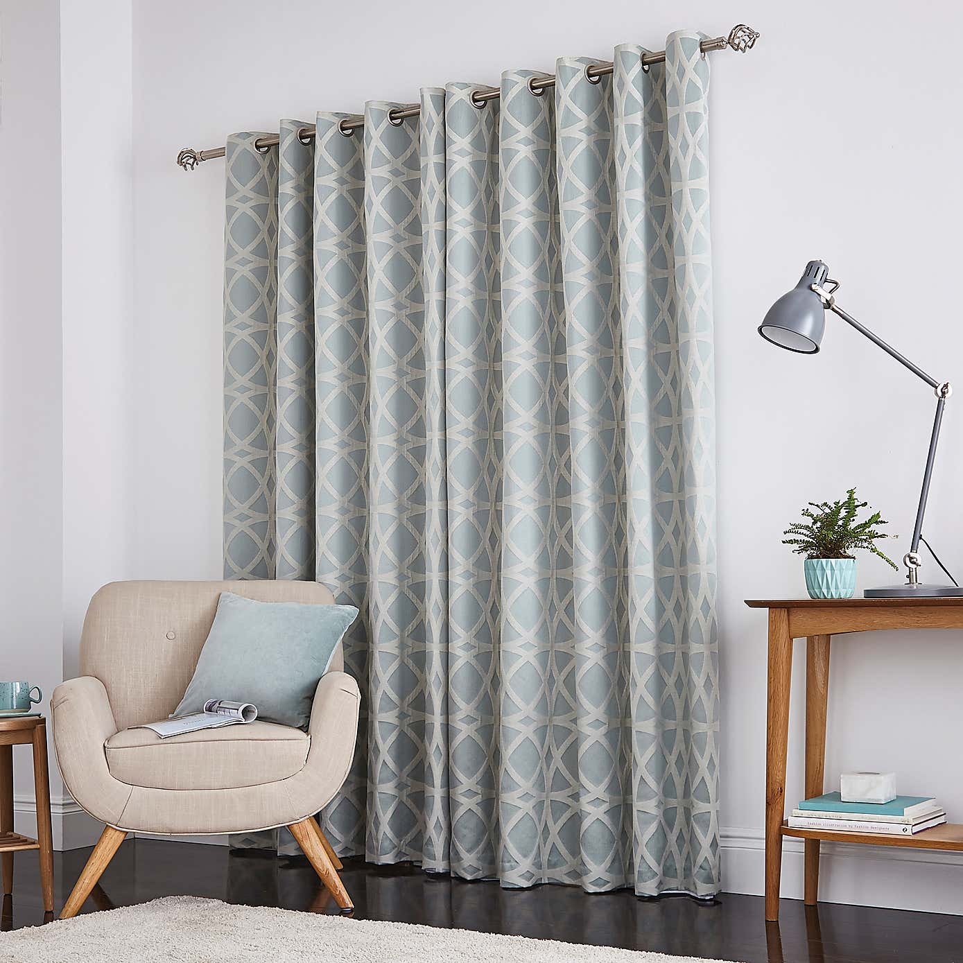 York Jacquard Eyelet Curtains