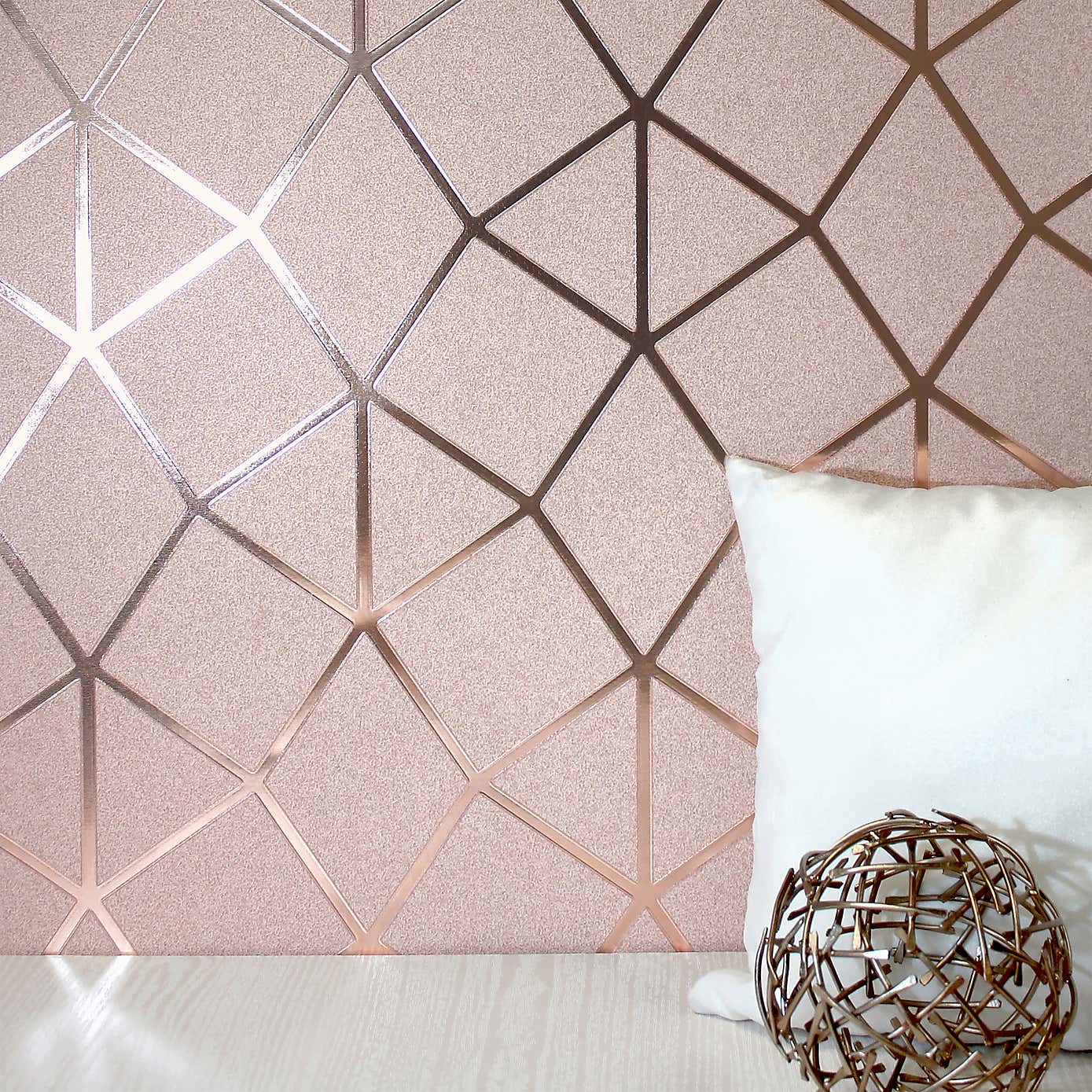 Platinum Geo Trellis Vinyl Wallpaper