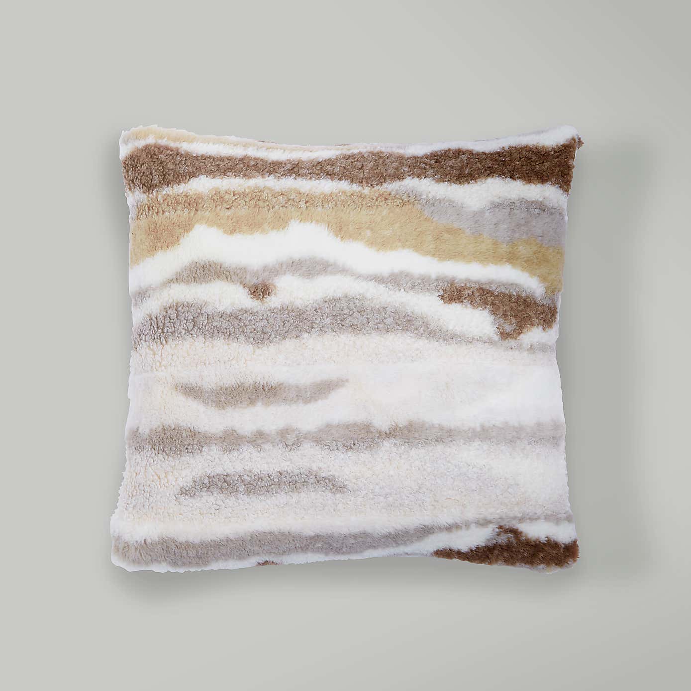 Abstract Fur Boucle Square Cushion