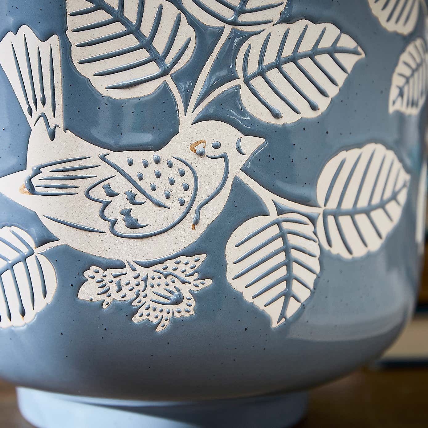 House Sparrow Wax Resist Ceramic Plant Pot