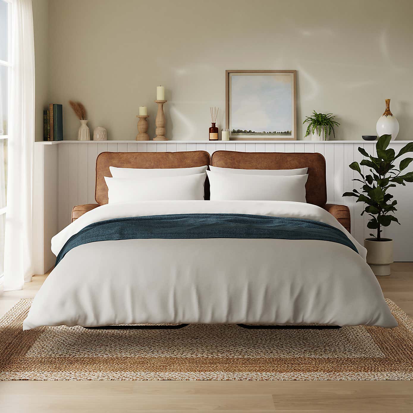 Beatrice Relaxed Faux Leather Sofa Bed