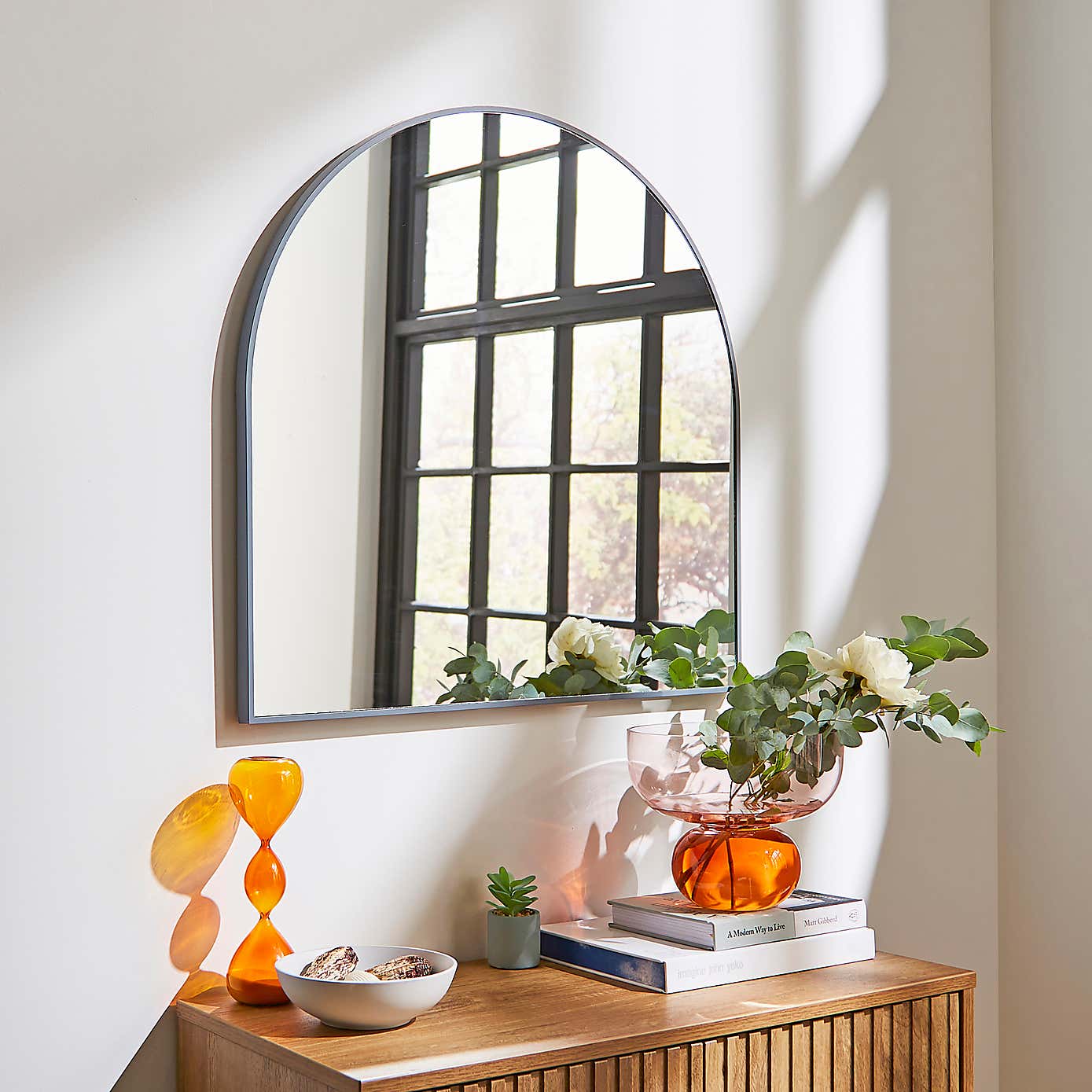 Essentials Arched Overmantel Wall Mirror