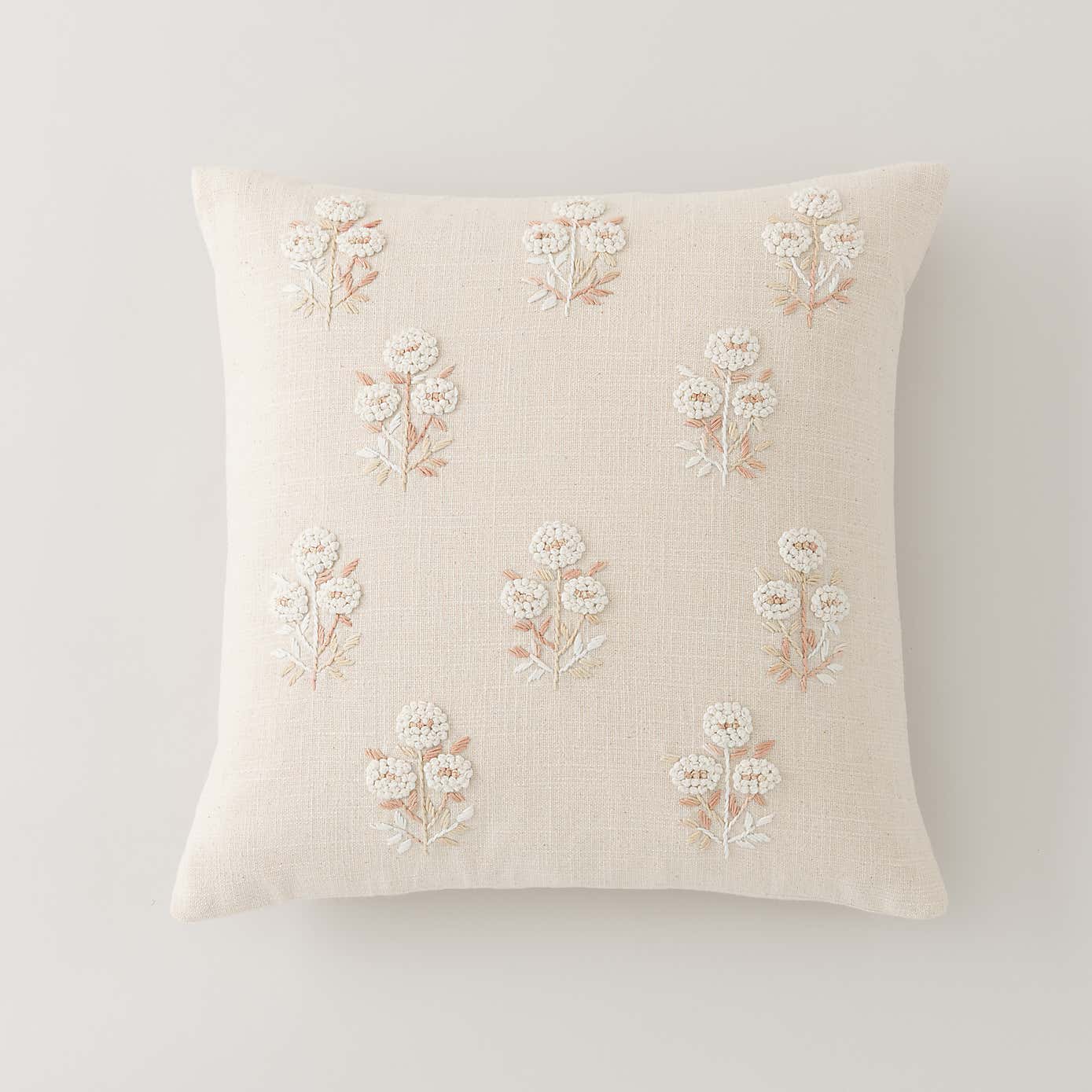 French Knot Floral Cushion Cover