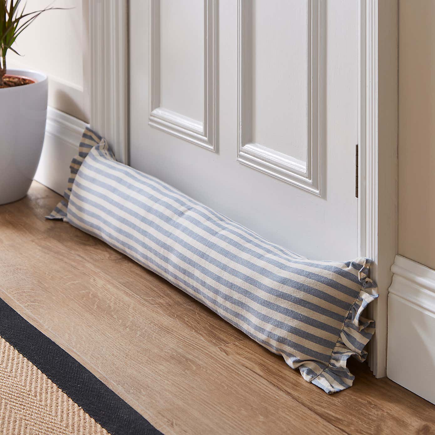 Linford Stripe Draught Excluder Blue