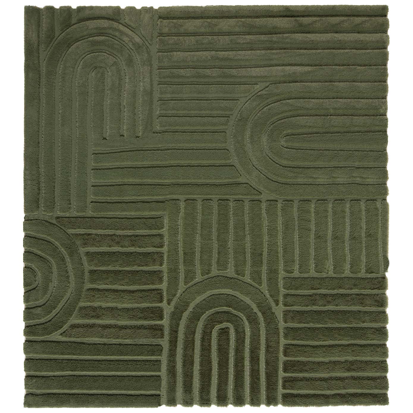 Supersoft Lush Geometric Faux Fur Arch Square Rug