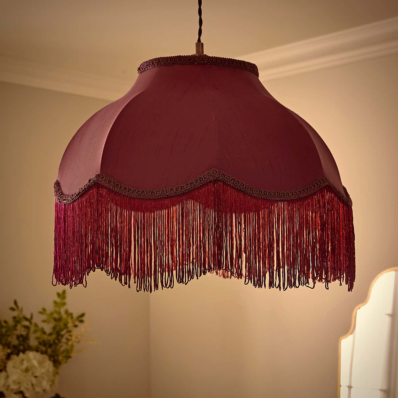 Carmona Fringed Satin Lamp Shade