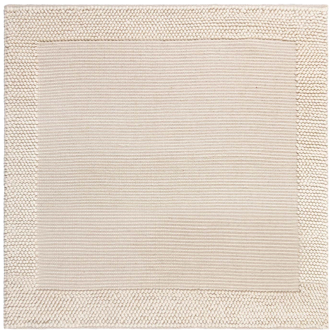 Pebble Wool Border Square Rug