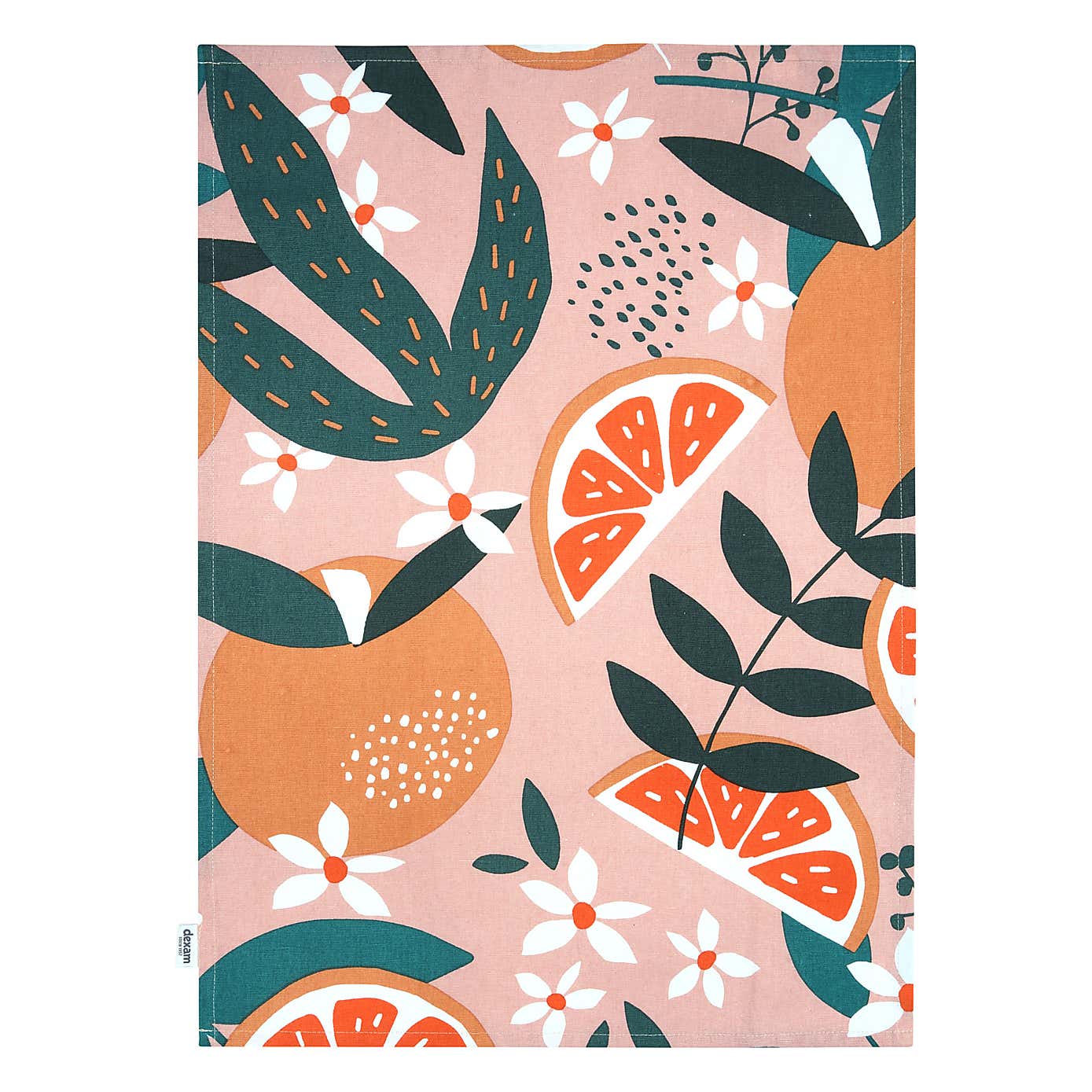 Dexam Exotic Fruit Set of 2 Cotton Blush Tea Towels