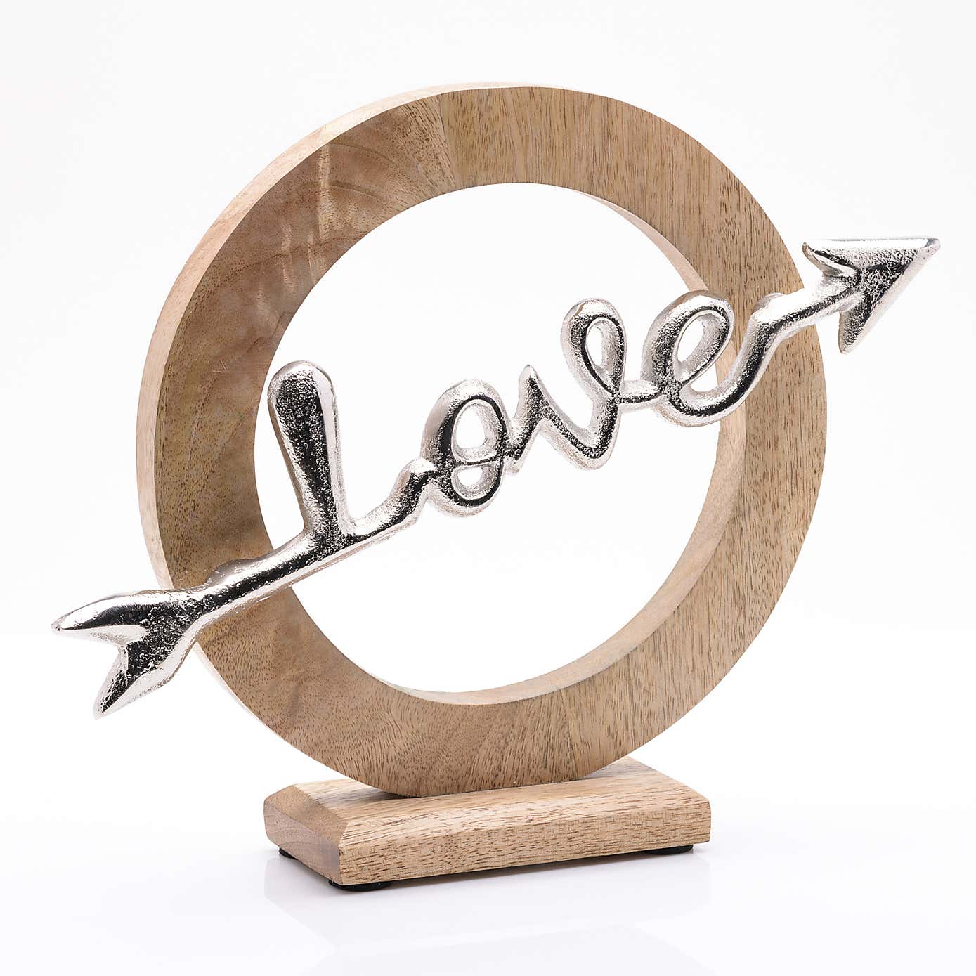 Hestia Love Arrow Wood and Metal Ornament