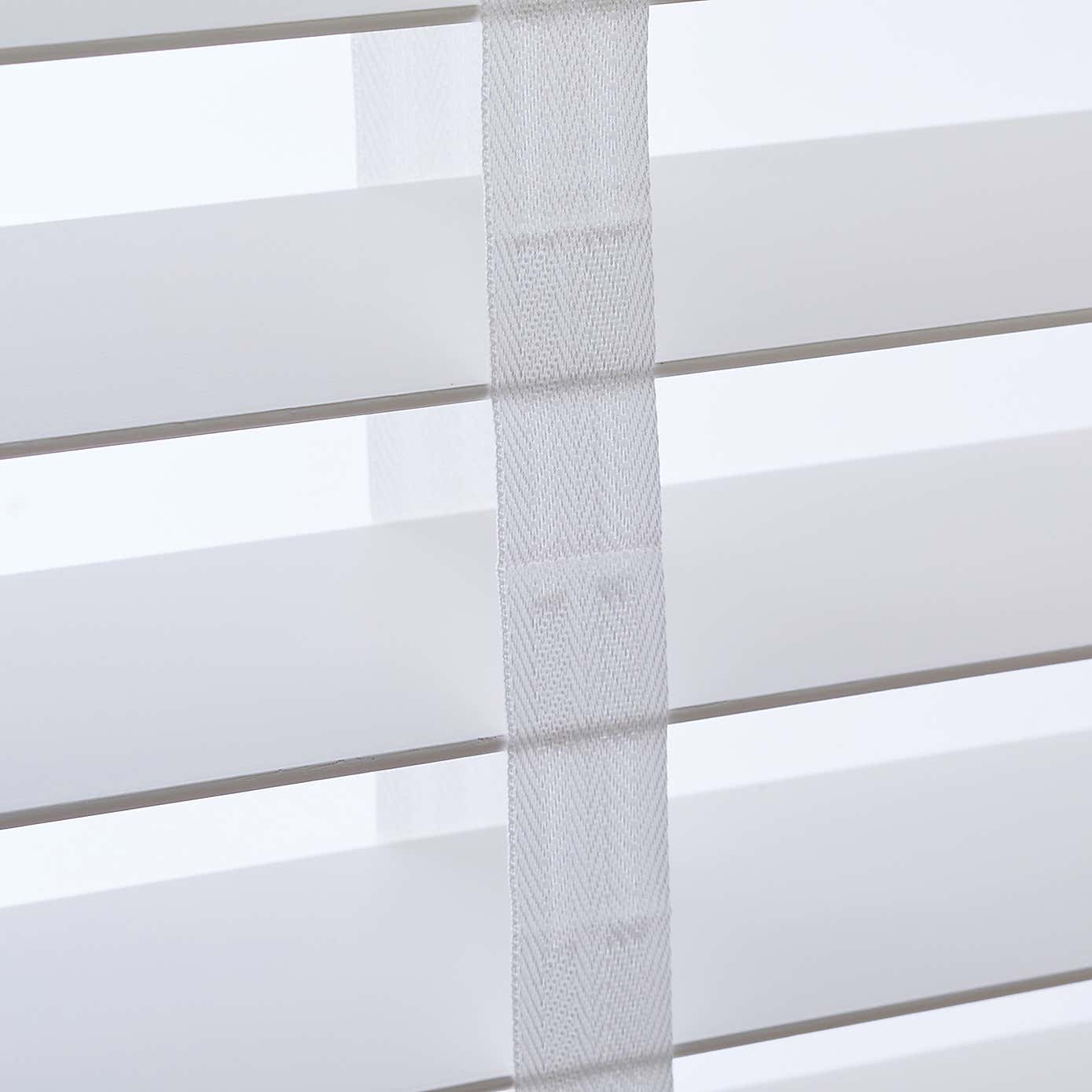 White 63mm Hardwood Shutter Effect Venetian Blind