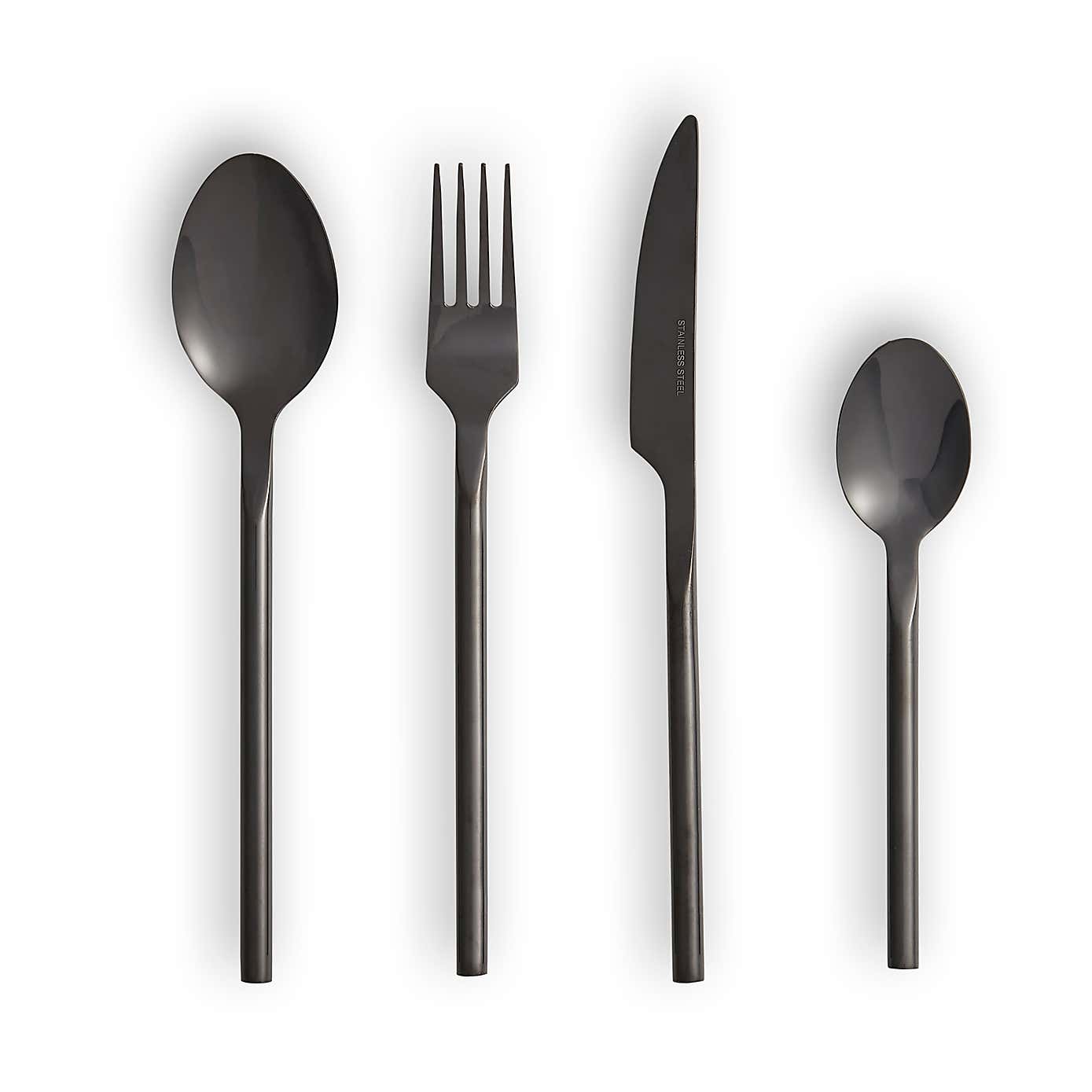 Montreal Black 16 Piece Cutlery set