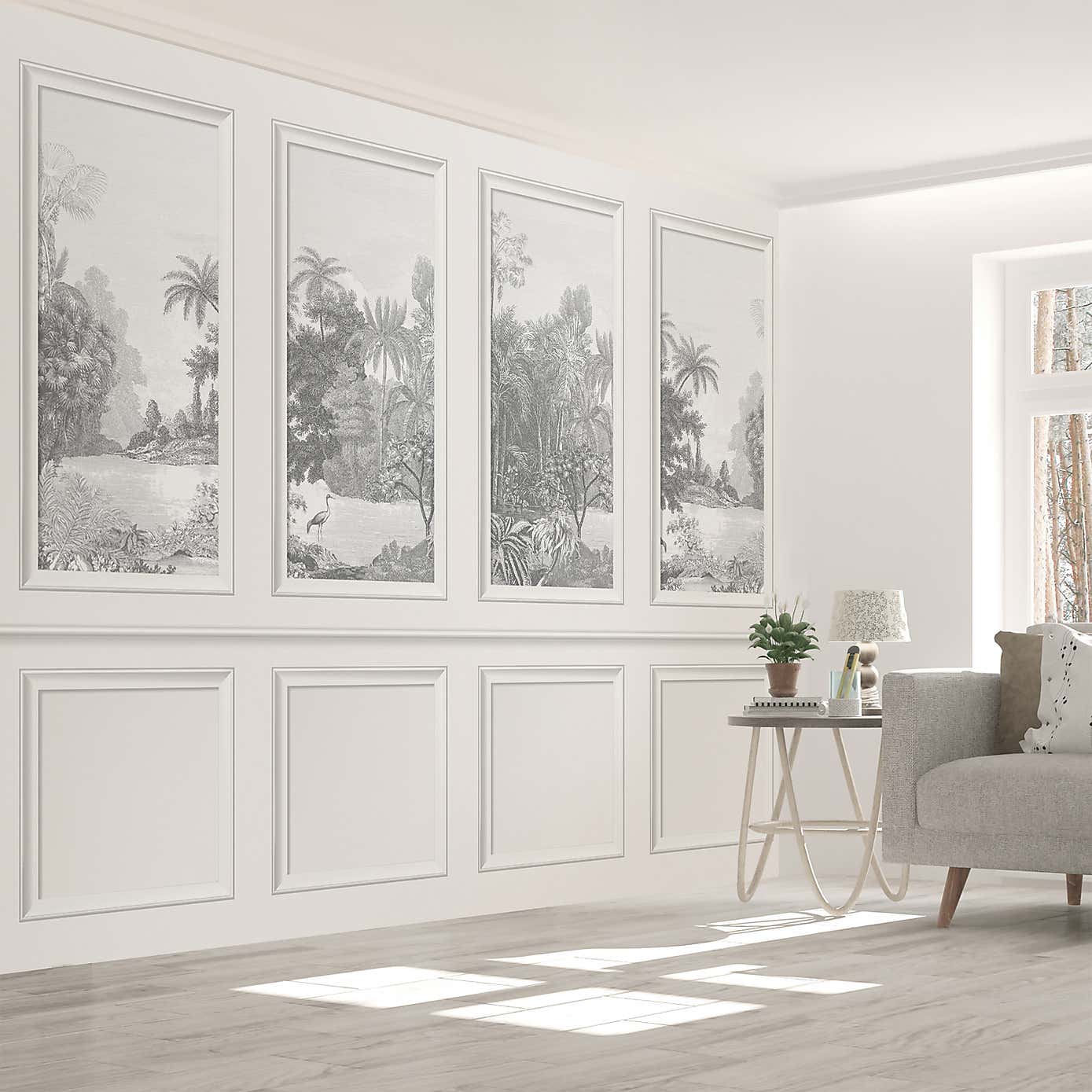 Vintage Tropical Pannelled Wall Mural