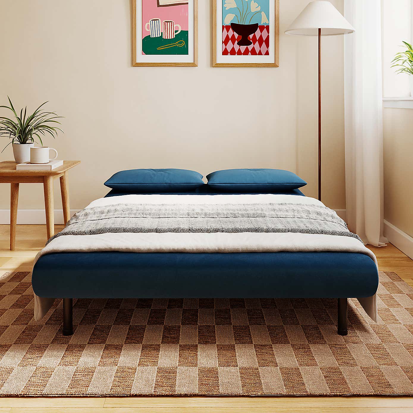 Phoebe Velvet Small Double Sofa Bed