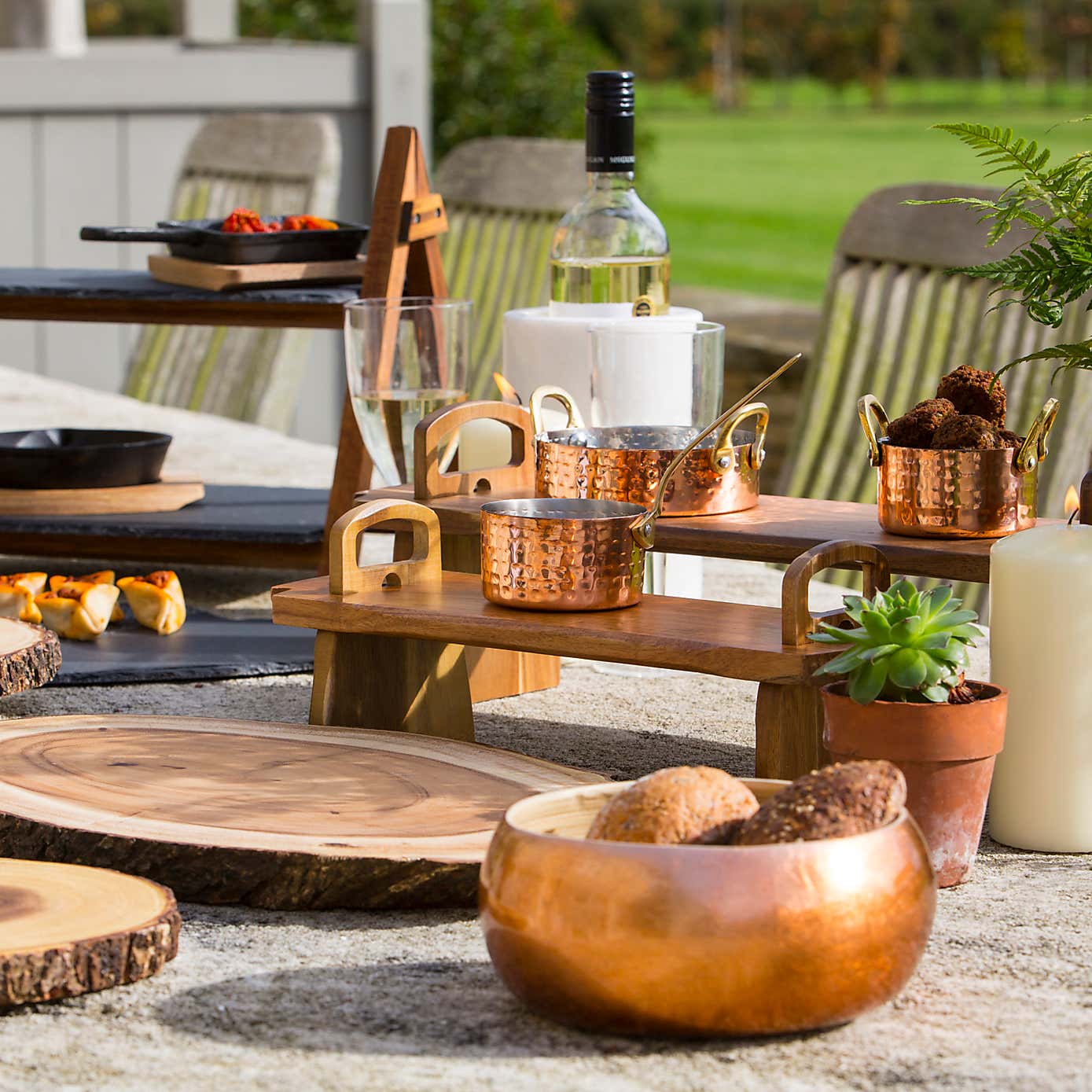 Artesà Acacia Wood Platform Platter Serving Board